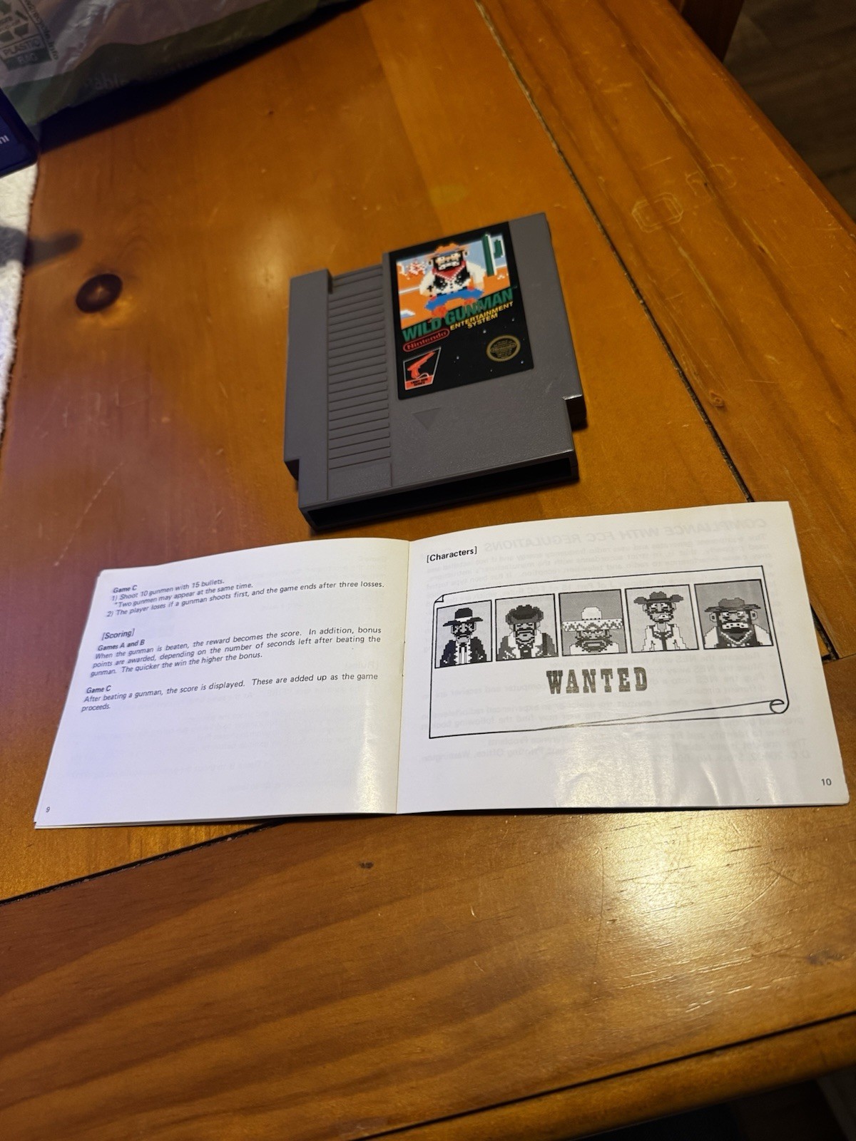 Wild Gunman Nintendo NES 5 Screw Cartridge w/ Manual (1985)