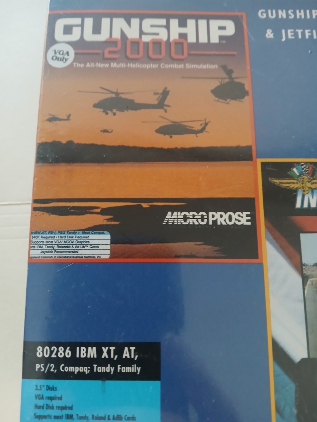 POWER GAME II: GUNSHIP 2000 INDIANAPOLIS 500 JETFIGHTER ADV PC 3.5″ NEW & SEALED