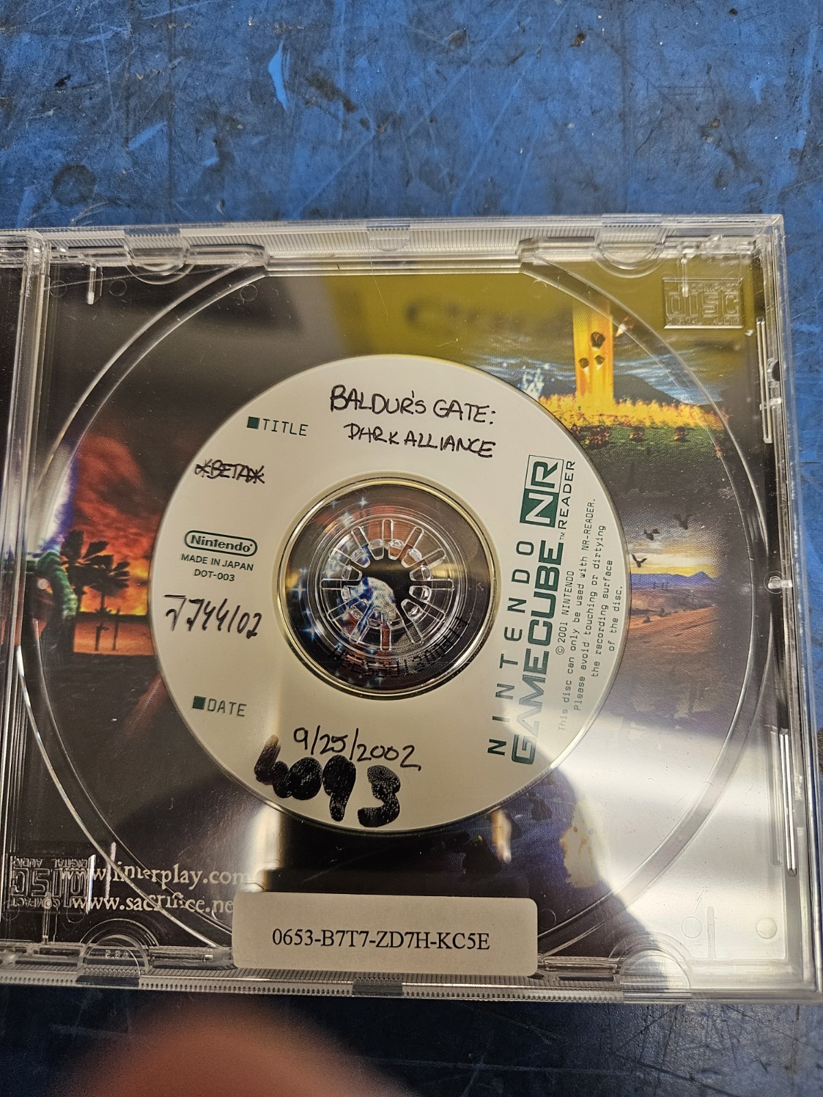 GameCube Balder’s Gate Dark Alliance Disc BGDA Prototype NPDP-Development BETA