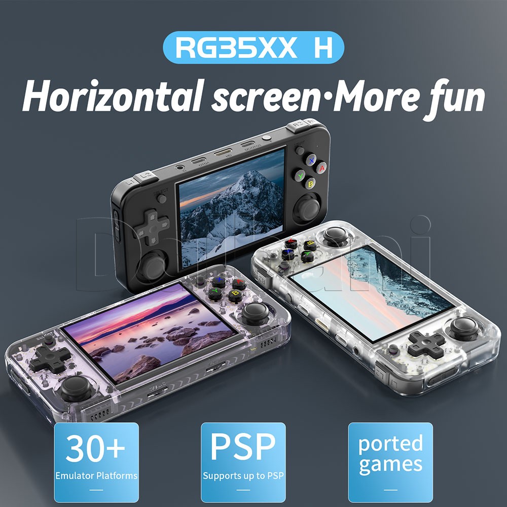 RG35XX H Anbernic Black Retro Handheld Game Console Linux