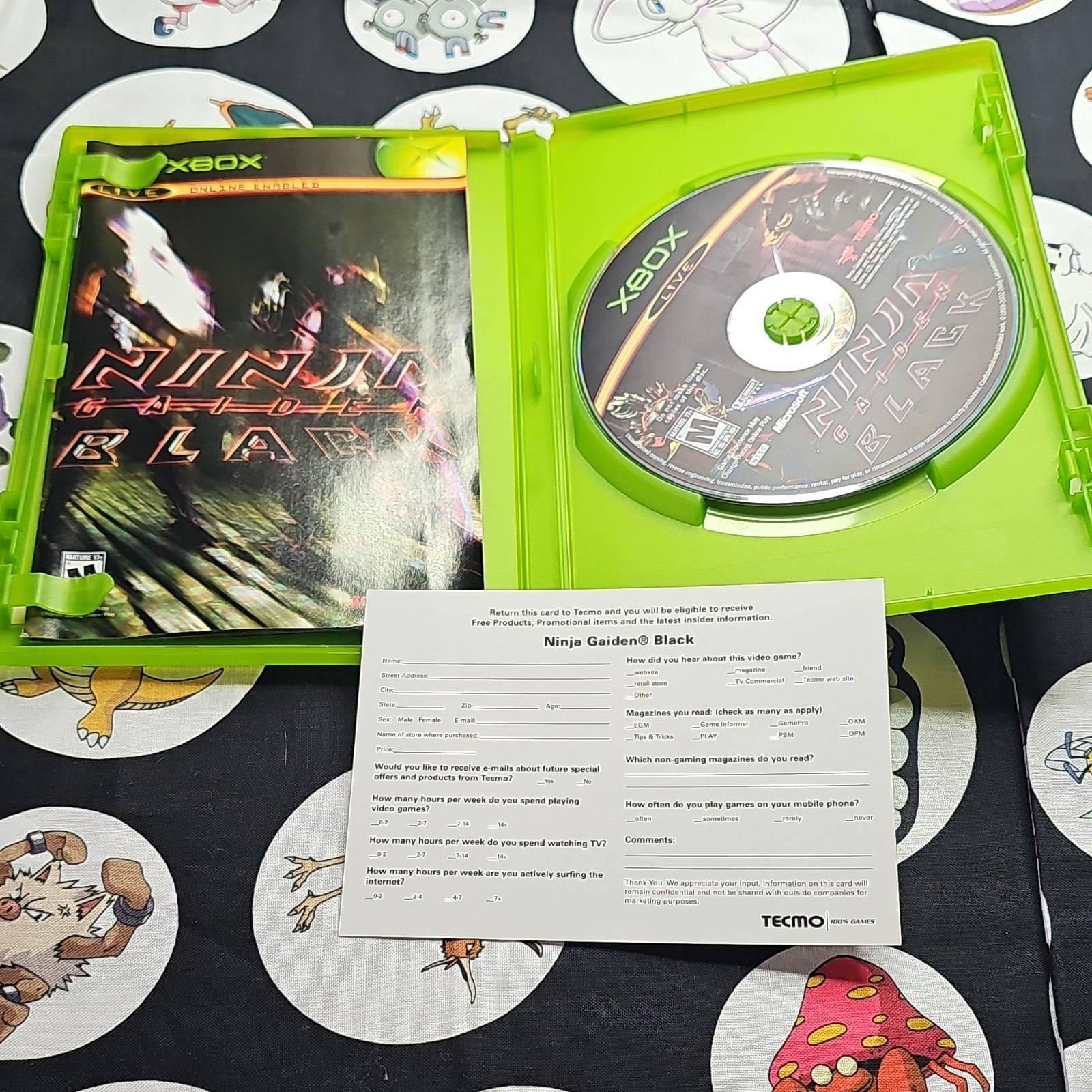 Ninja Gaiden Black Microsoft Xbox w/ Disc & Case Manual M NTSC-U/C 2005