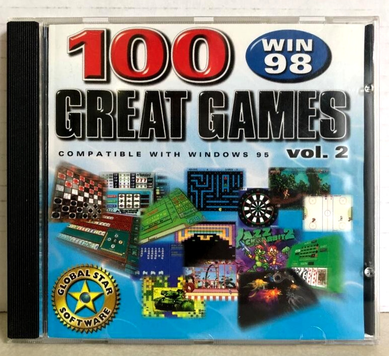 100 Great Games Vol. 2 PC Game CD-Rom Windows 98 Global Star Software