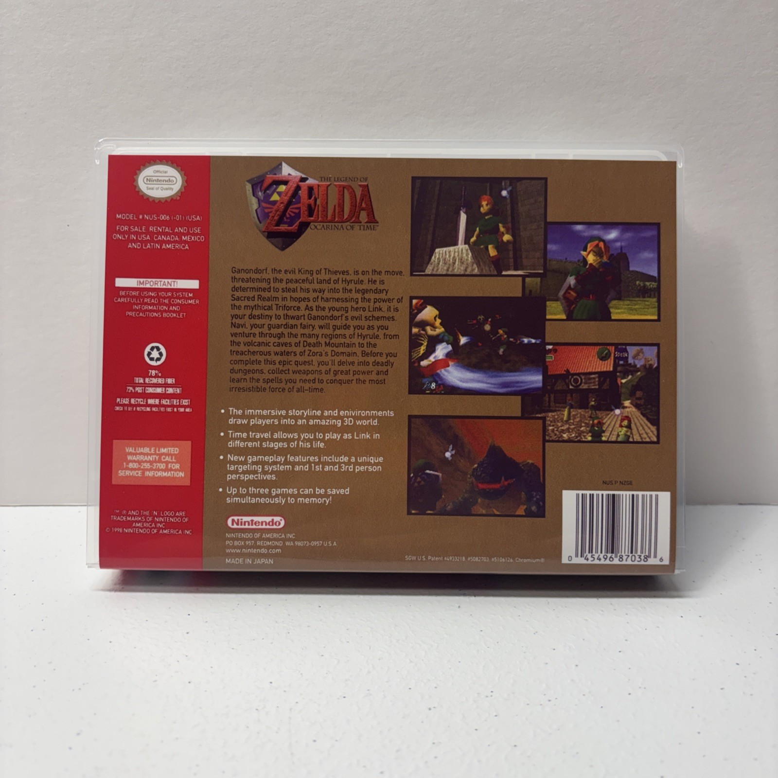 Zelda Ocarina Of Time Universal Game Case for Game Cart *CASE ONLY*