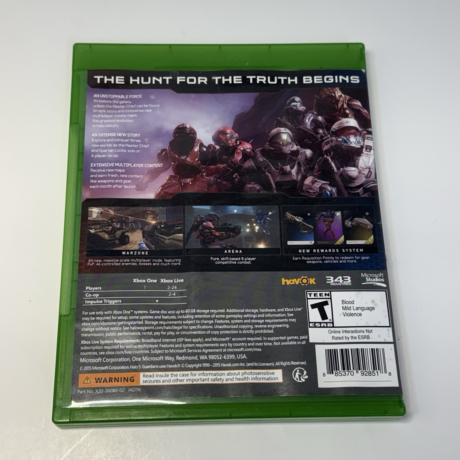Halo 5 Guardians Xbox One Complete CIB Tested Working Microsoft 343 Industries