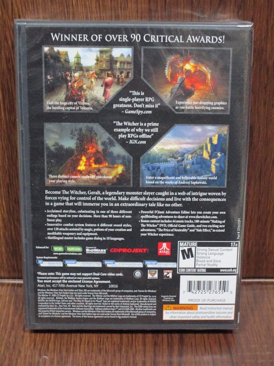 Video Game PC The Witcher Enhanced Edition NEW SEALED Box