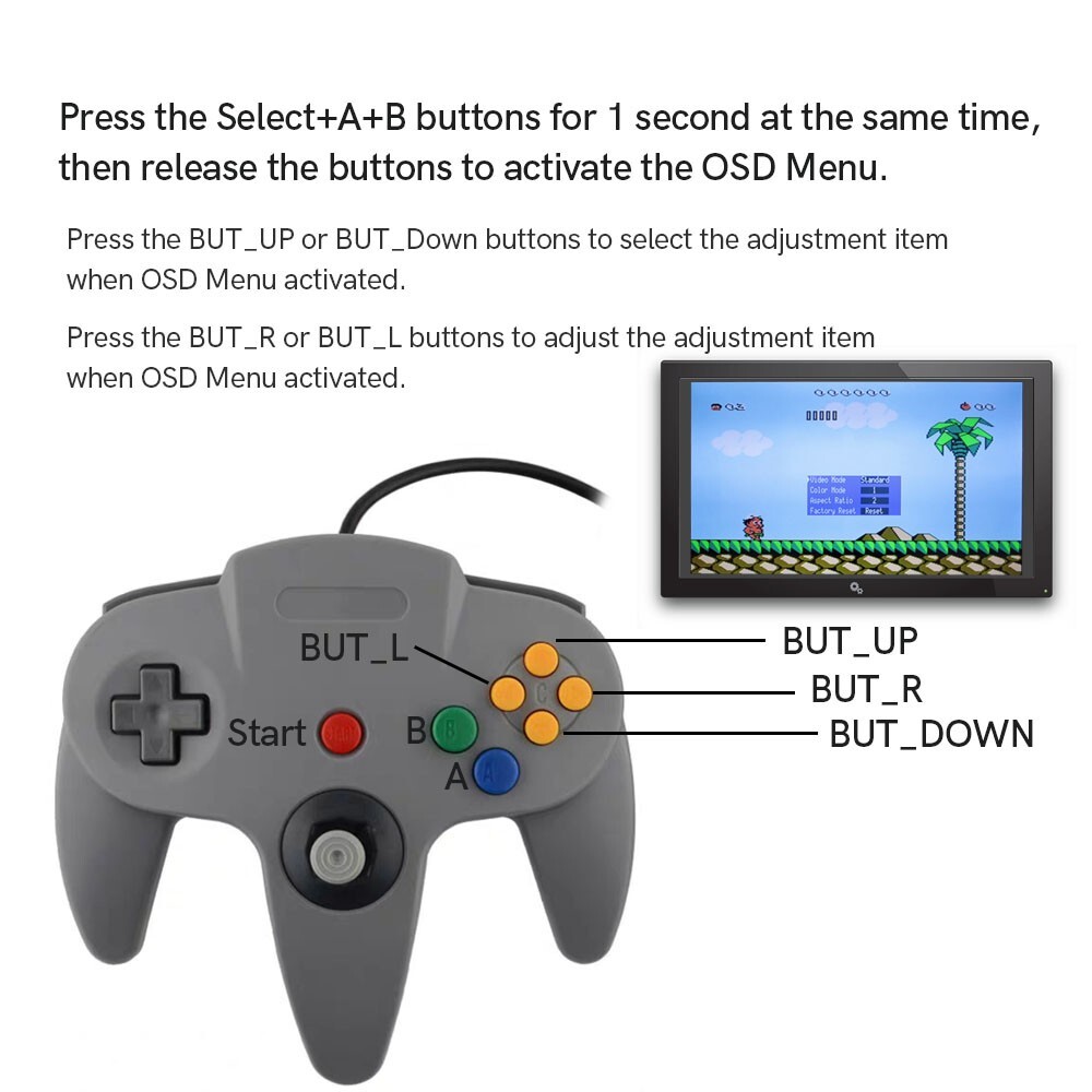 For Nintendo 64 N64 Digital HDMI Output PCB Mod Kit Built-in OSD Menu