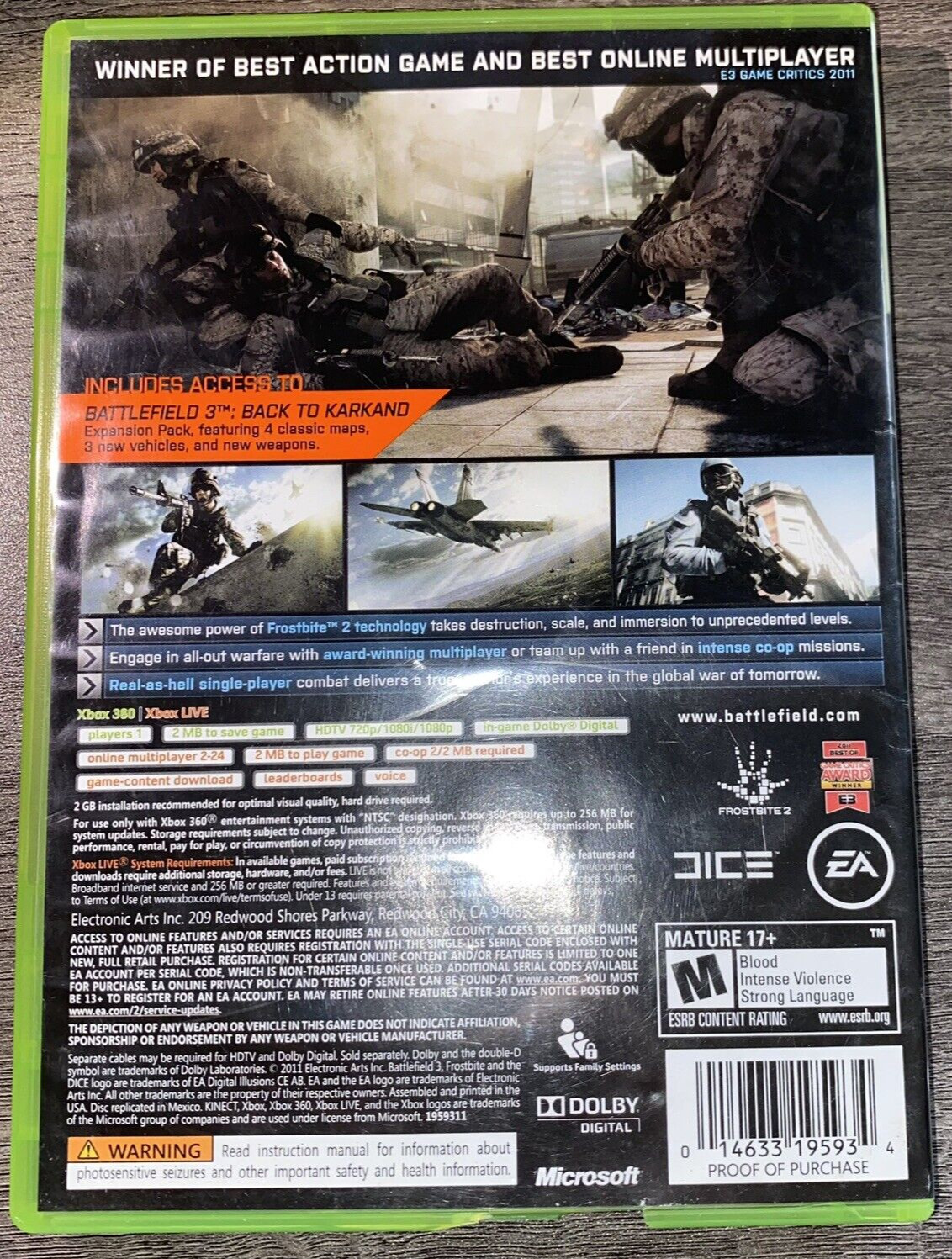 Xbox 360: Battlefield 3 – Limited Edition See notes
