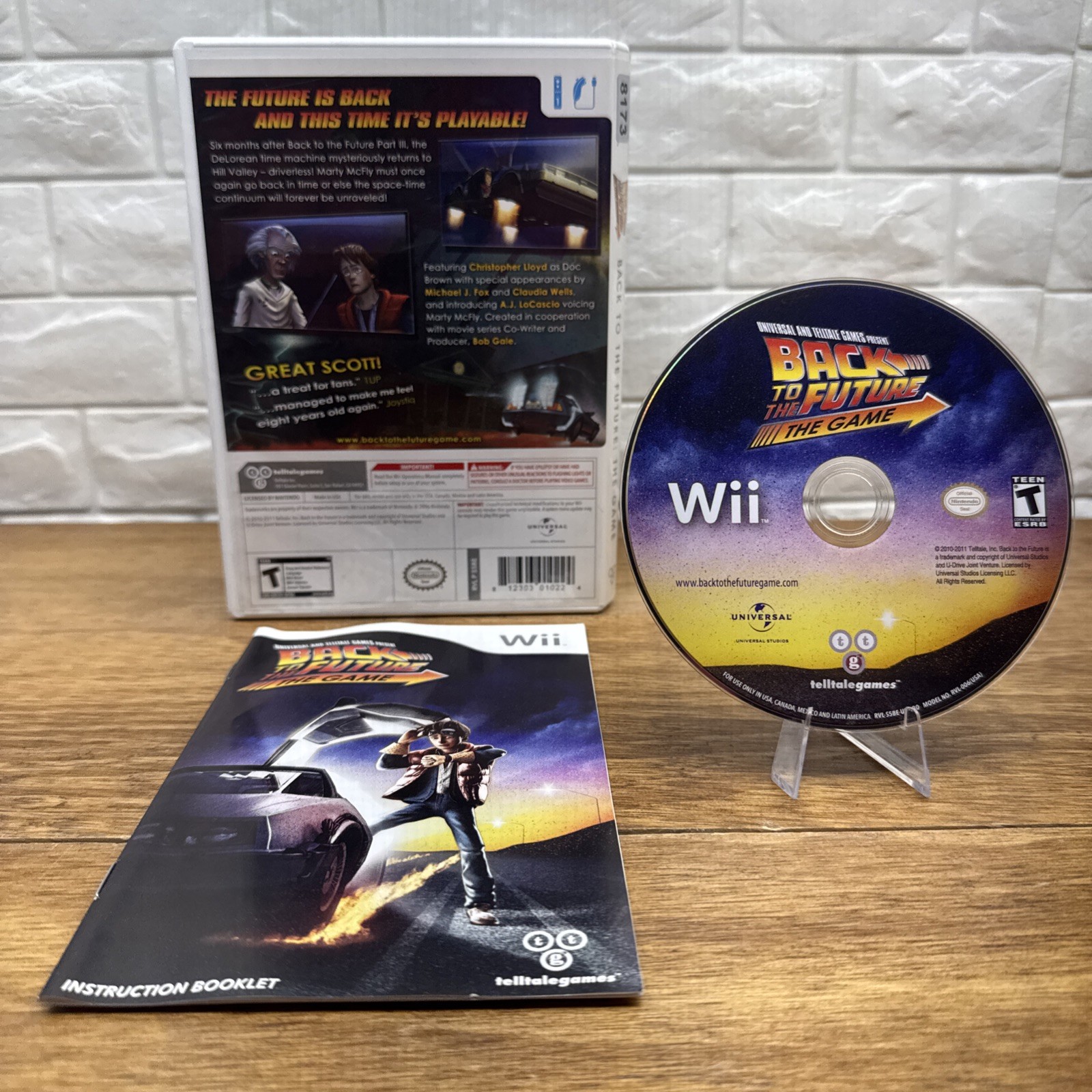 Back To The Future The Game (Nintendo Wii, 2011) CIB Refurbished Tested Free S/H