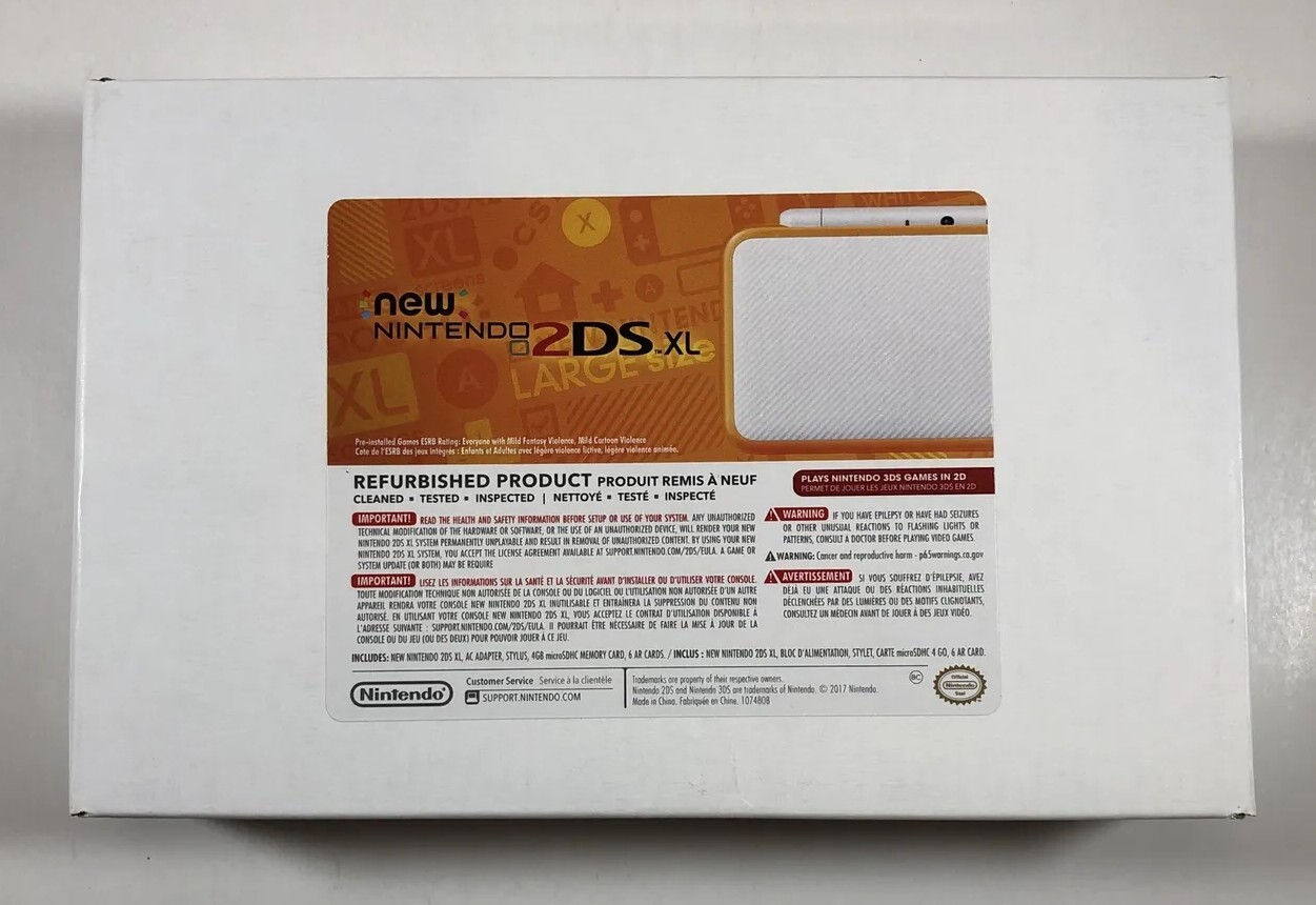 “New” Nintendo 2DS XL Orange/White Handheld System Console – Ships Today!