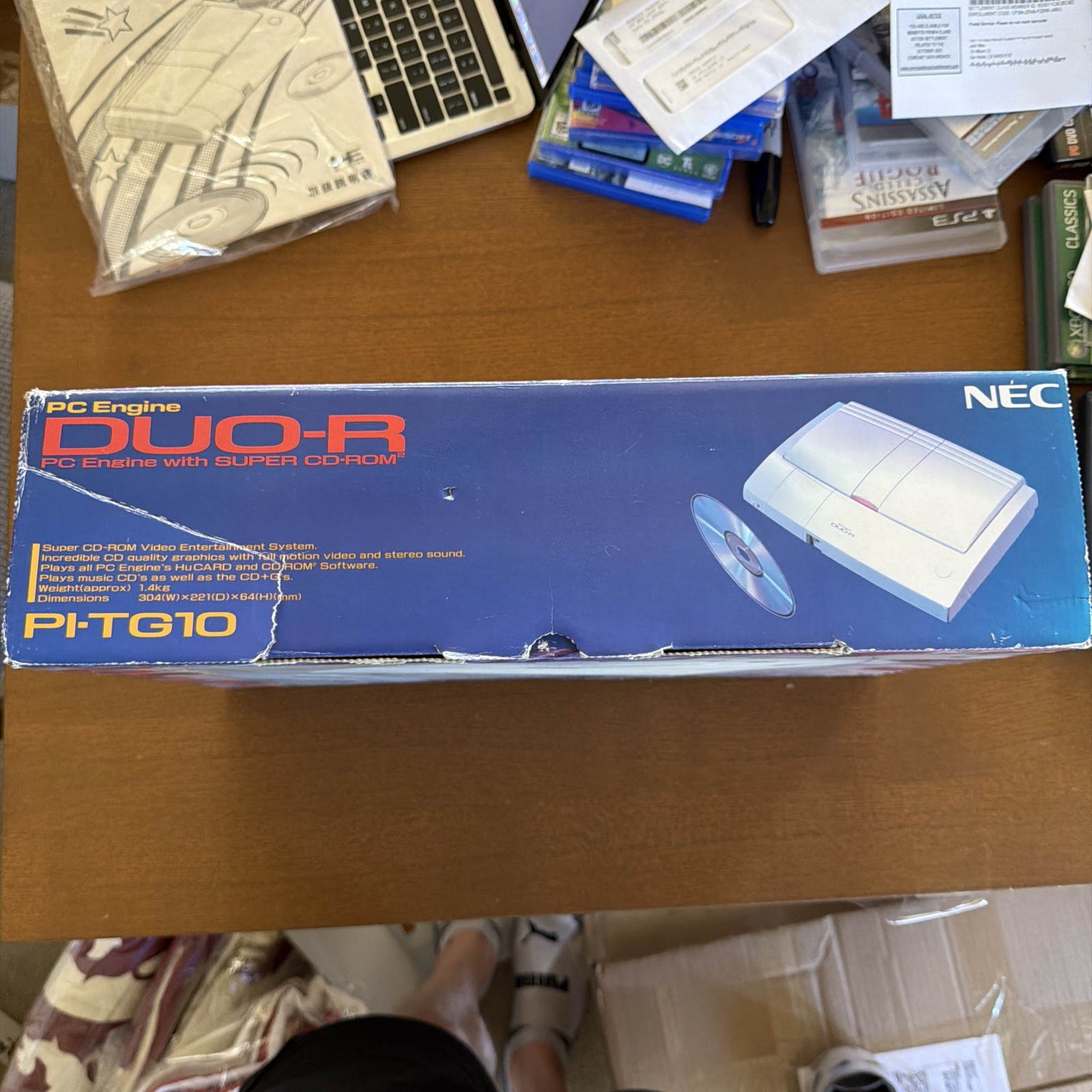 PC ENGINE DUO-R BOX AND MANUAL (NO SYSTEM), INCLUDES PACKING STYROFOAM
