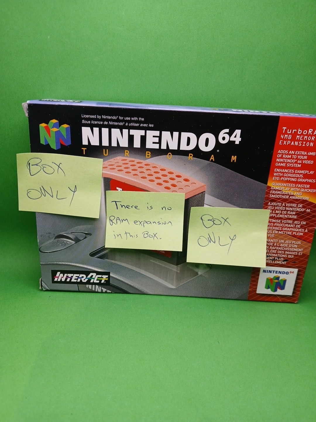 *BOX ONLY* NINTENDO 64 TURBO RAM 4MB MEMORY EXPANSION PAK* No Ram In Box!