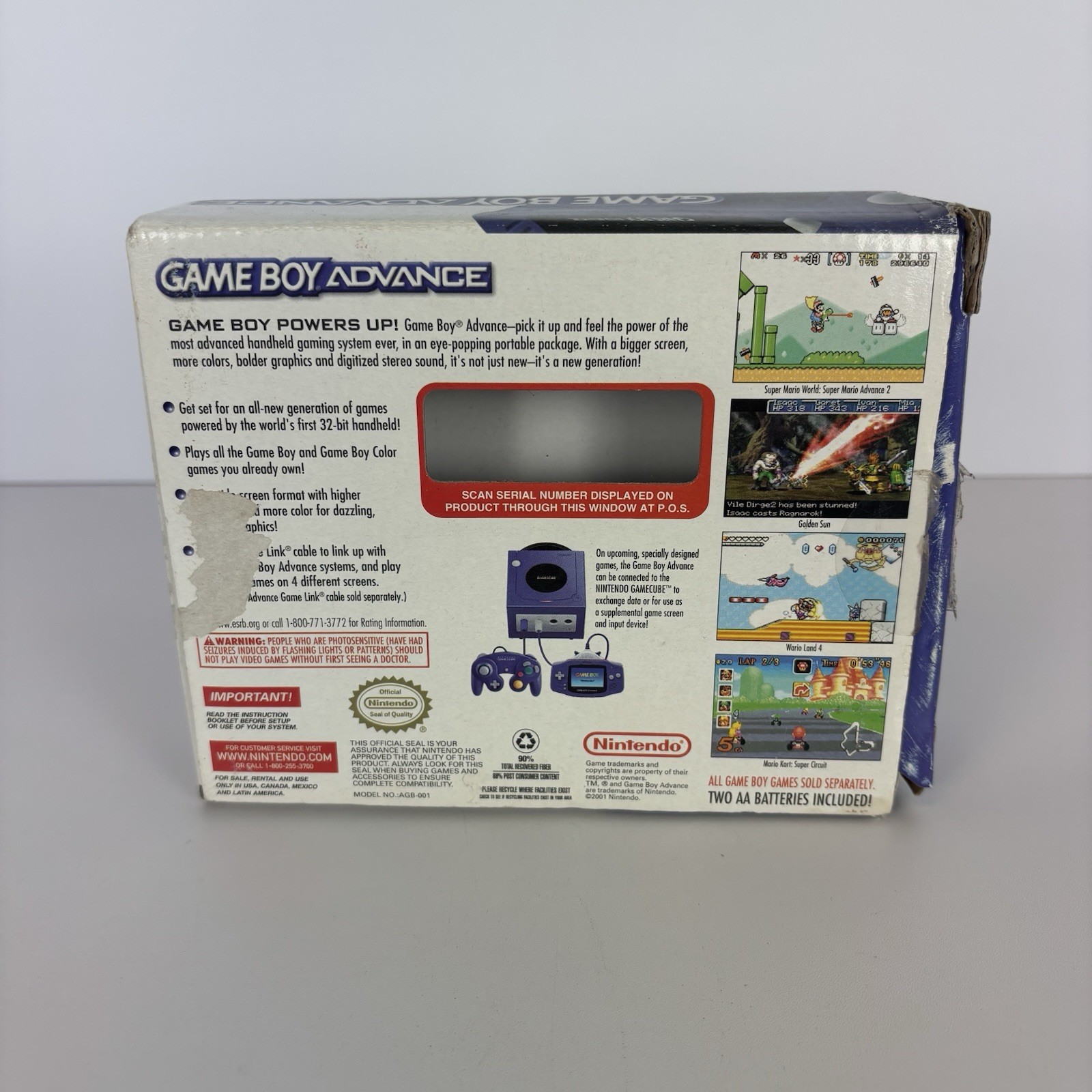 Gameboy Advance Purple Glacier BOX ONLY Authentic Nintendo