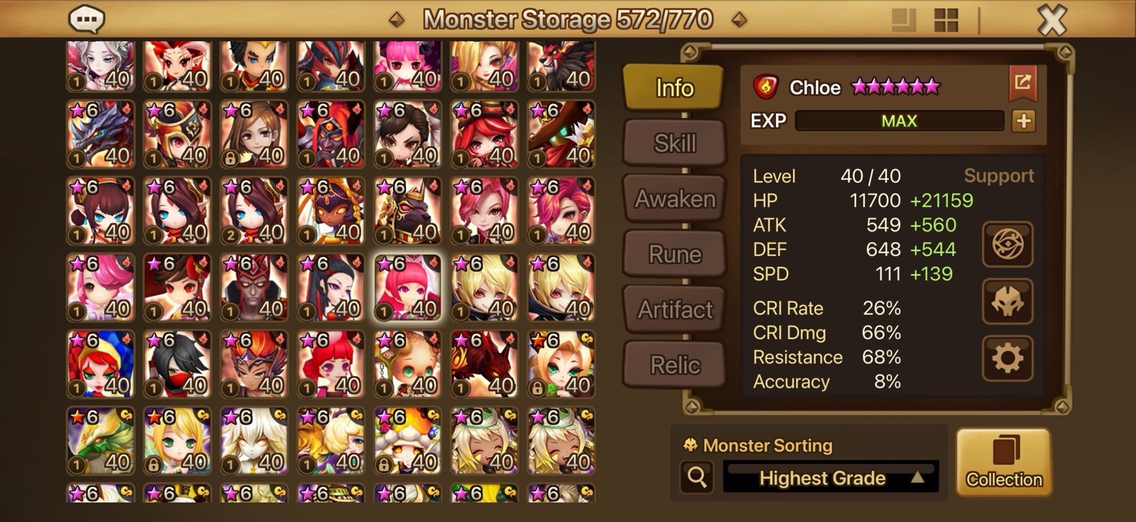 SUMMONERS WAR ENDGAME LD5X6 PONTOSX2 BIRGITTA, NARAHA, TIAN LANG, GROGEN