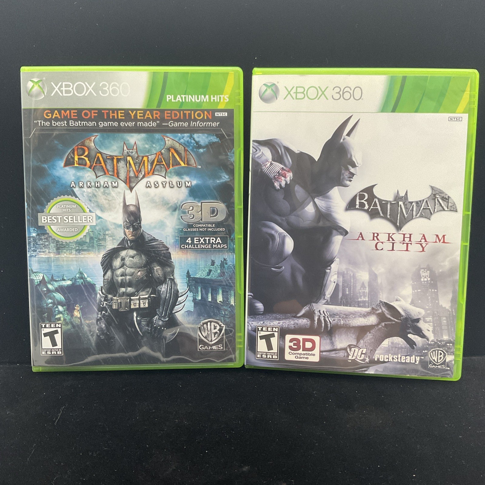 Batman: Arkham Asylum & City (Xbox 360) Tested CIB Clean 1 YR Warranty Bundle