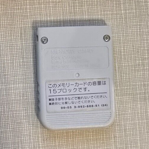 Sony Playstation 1 PS1 Official 15 Bk Memory Card SCPH-1020 Light Grey US SELLER