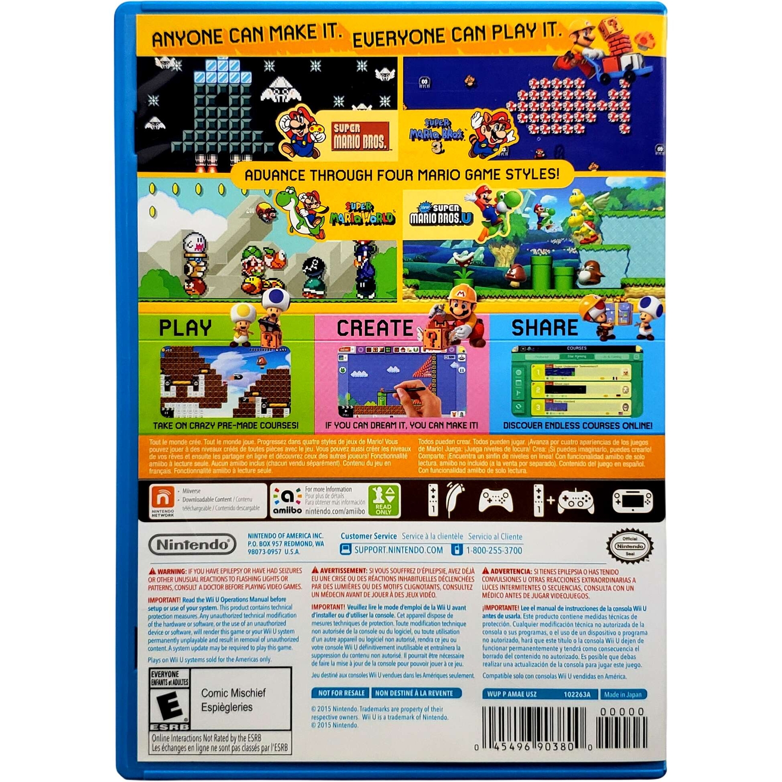 Super Mario Maker – Nintendo Wii U Pristine Tested Authentic 180 Day Guarantee
