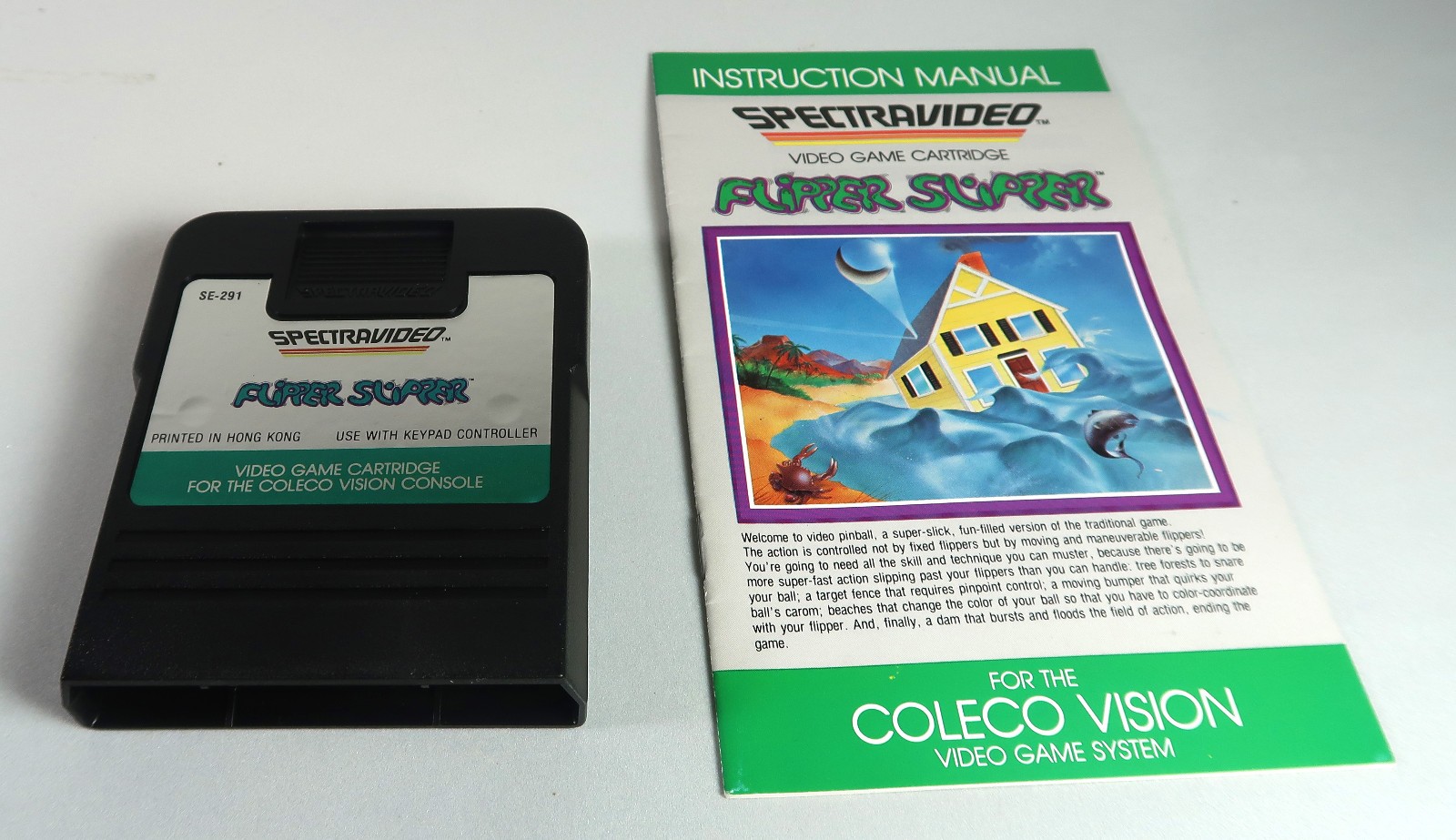Colecovision: FLIPPER SLIPPER Cartridge and Manual – NICE – Tested & WORKS!