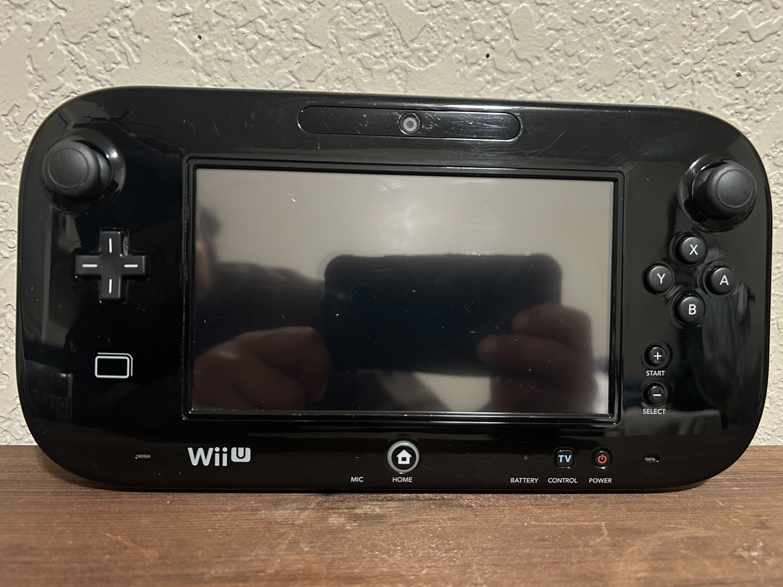 WII U GAMEPAD CONTROLLER BLACK with STYLUS WUP-010 GAMEPAD- TESTED WORKING