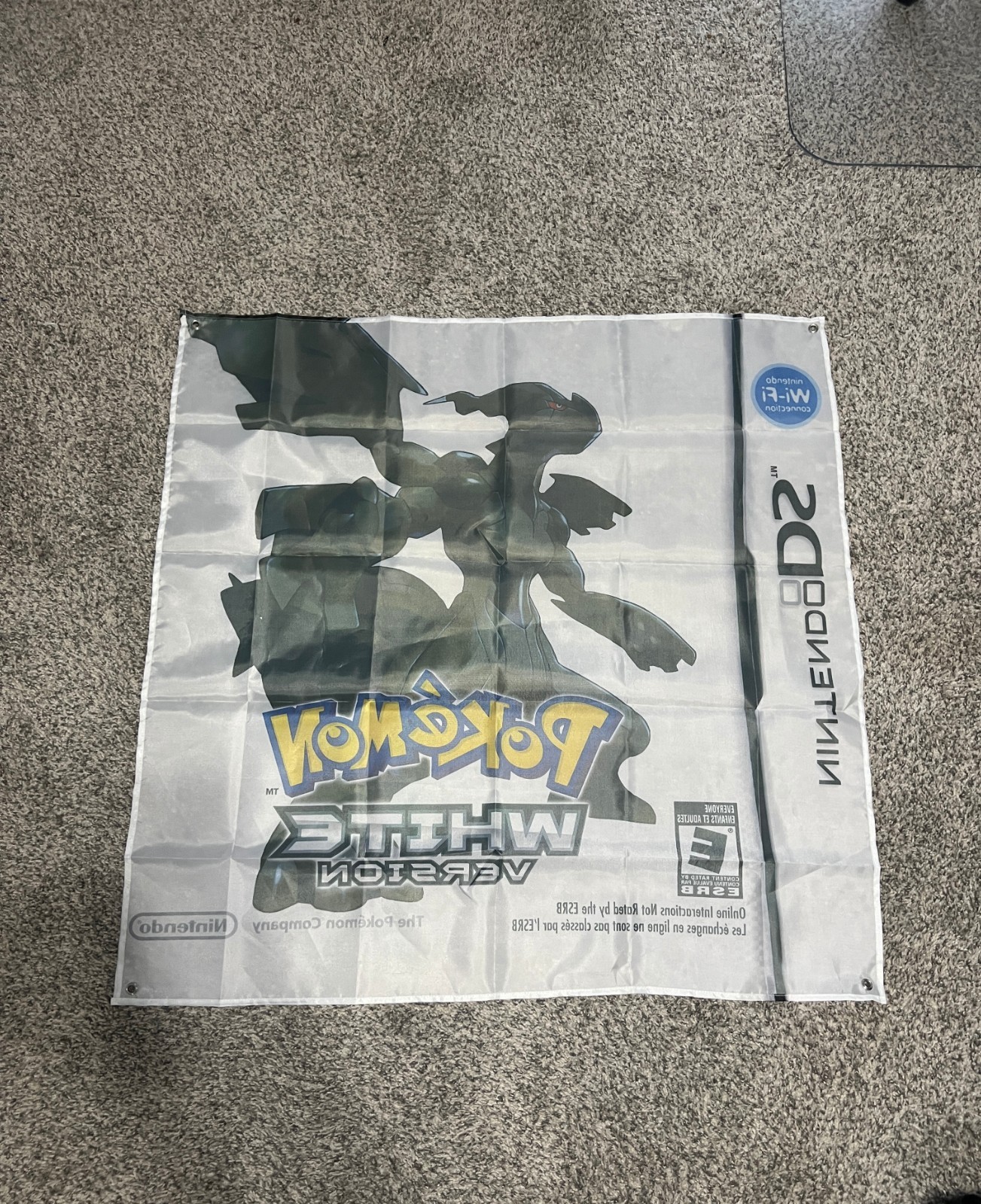 Pokemon White Version DS Custom Wall Flag Banner Tapestry 3 x 3 Ft