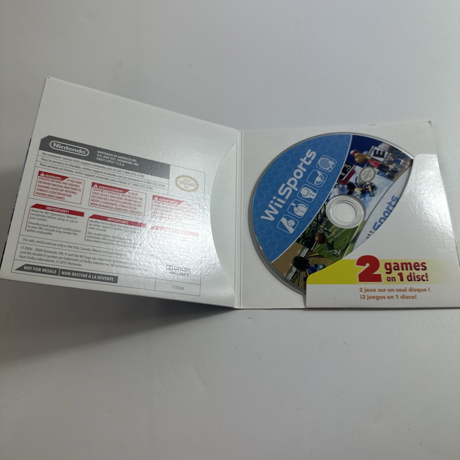 Wii Sports & Wii Sports Resort 2 in 1 Combo Disc Nintendo – Tested