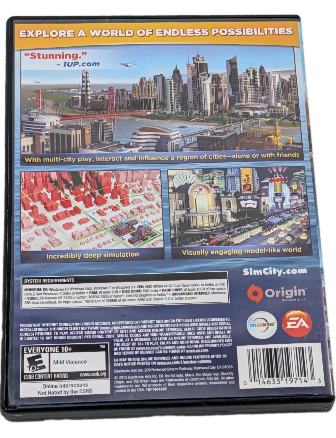 Sim City 2013 PC Dvd-Rom; FREE SHIP US; Product Key Included
