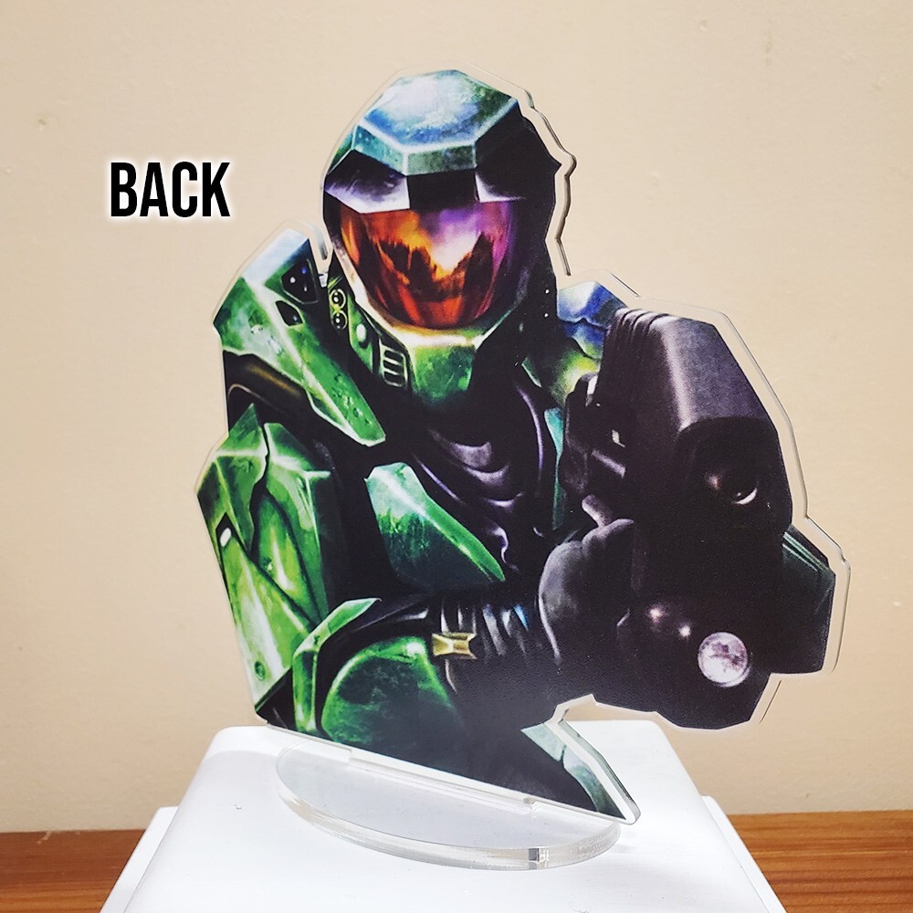 Master Chief acrylic standee 6×6 inches Halo display game room gift xbox retro