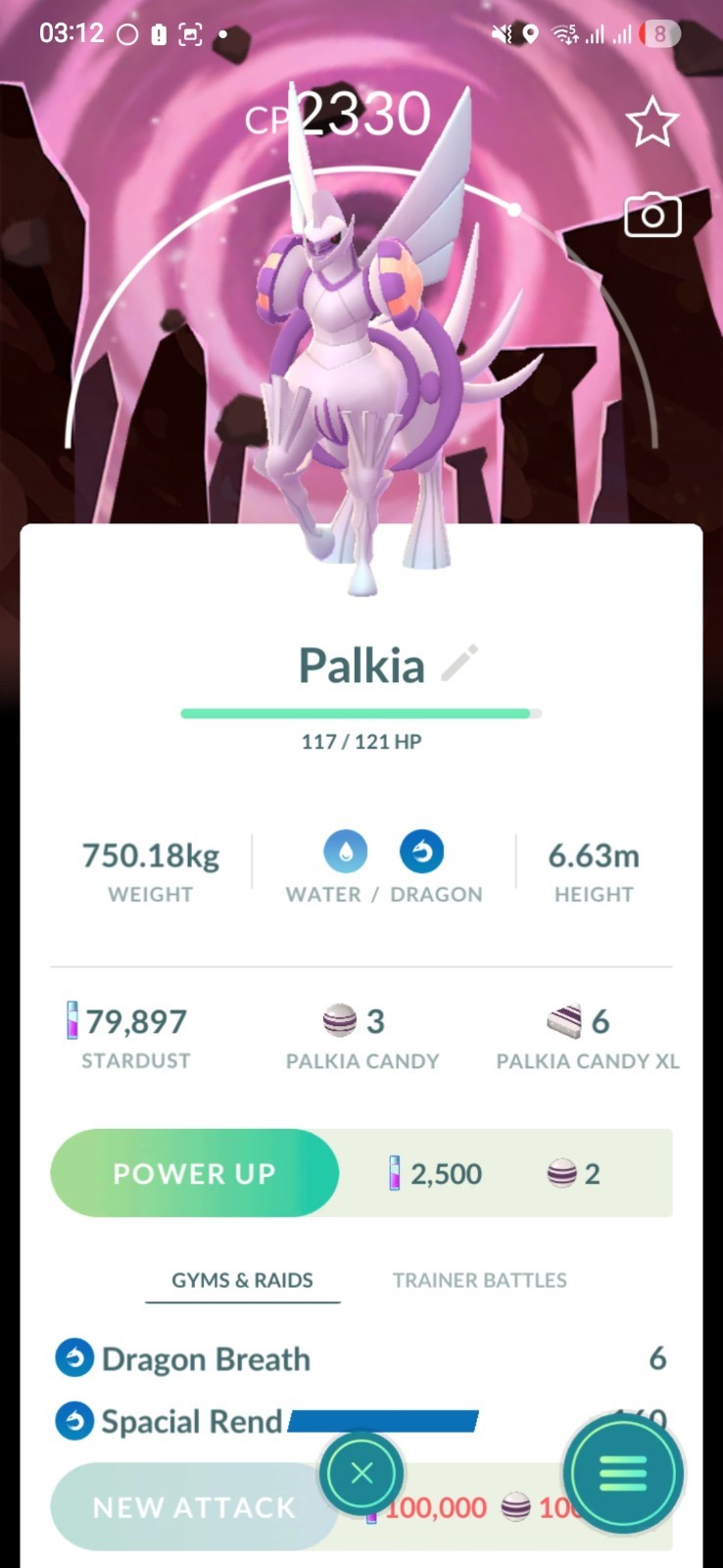 Palkia Origin ( Go Tour Background✨️ ) ( Spacial Rend ) Pokémon Trade✨️ Go
