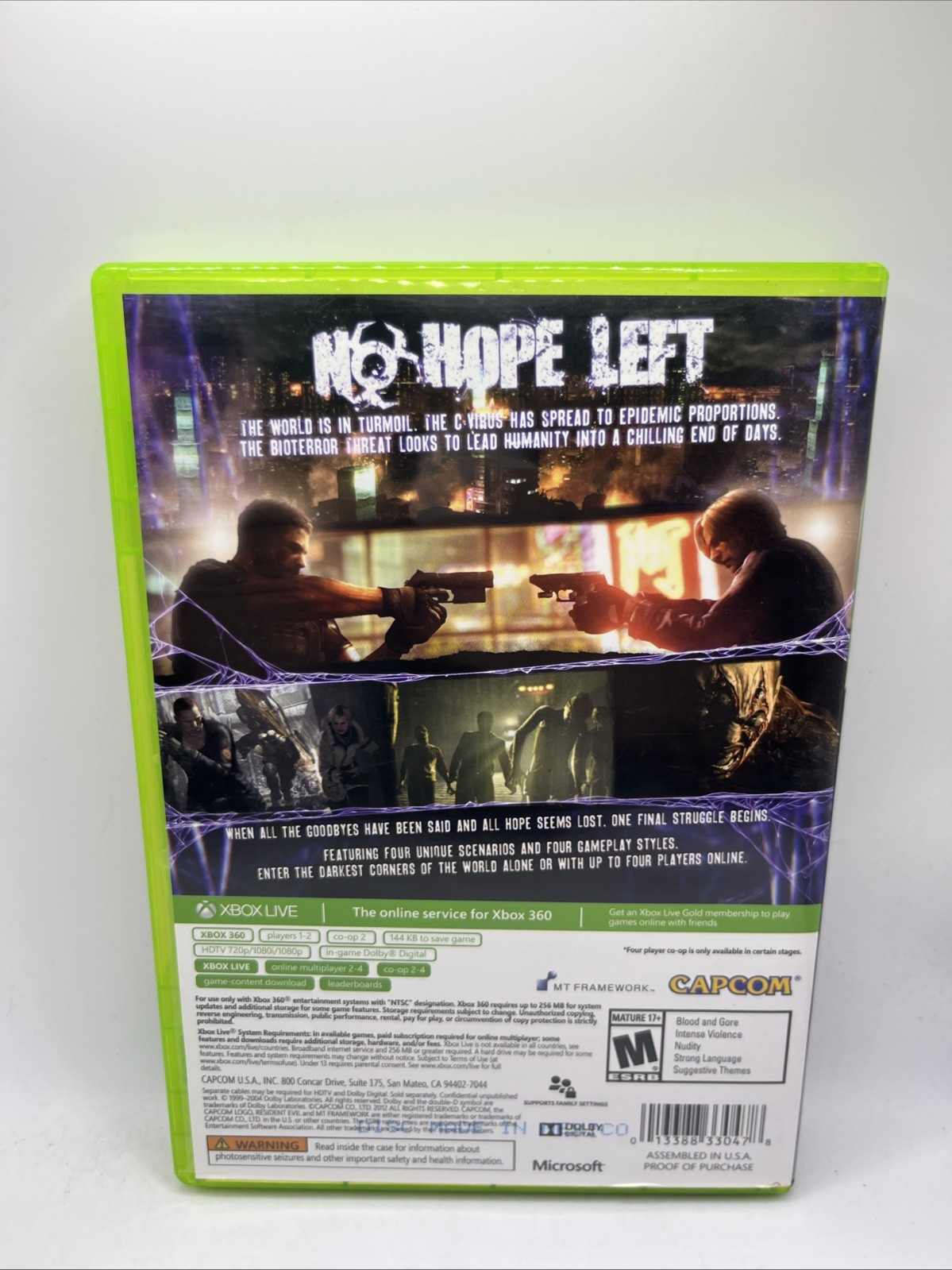 Resident Evil 6 (Microsoft Xbox 360, 2012) Tested No Manual