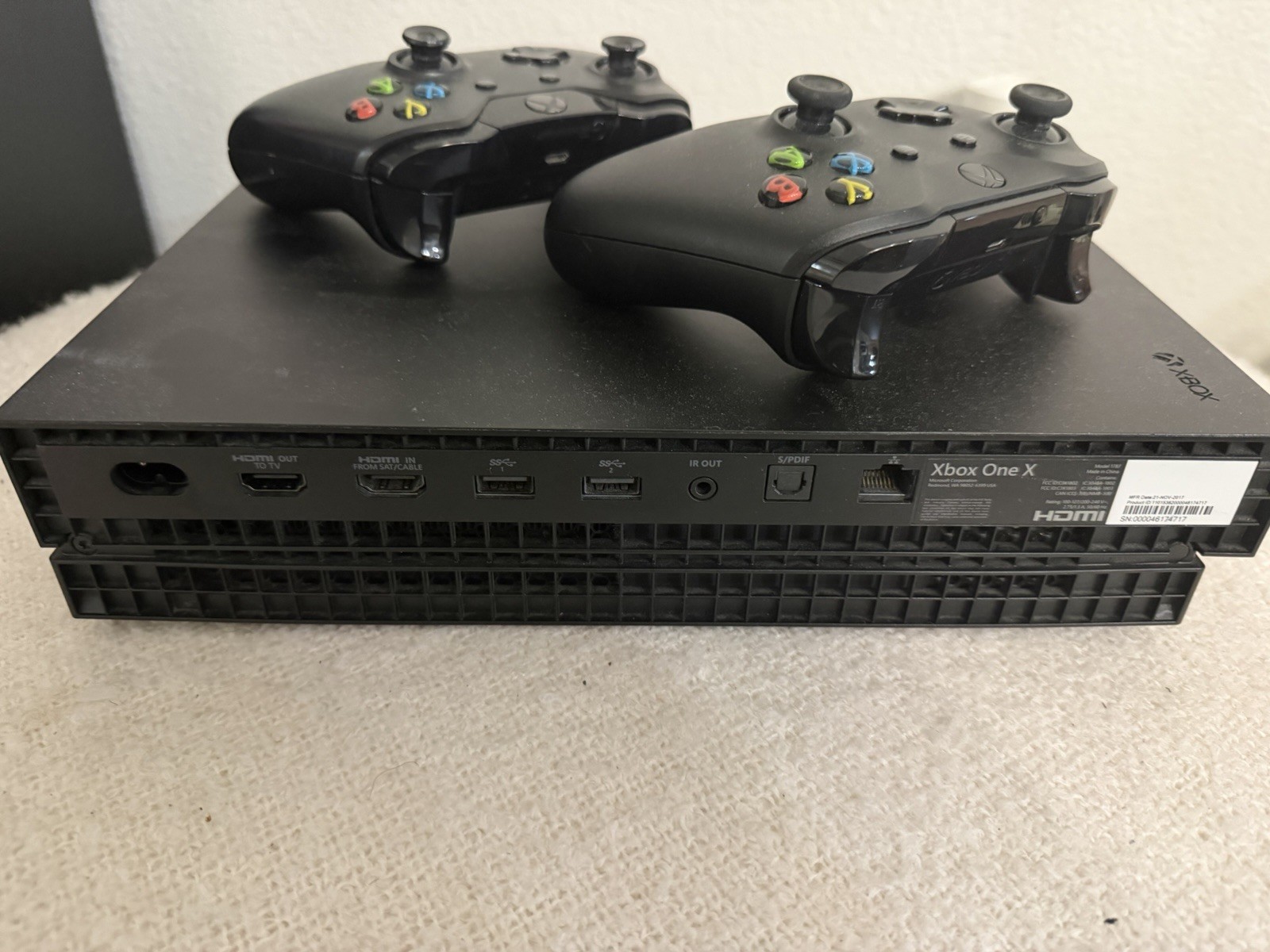 Microsoft Xbox One X 700+GB 4K UHD Black Console w/ 2 Wireless Controllers