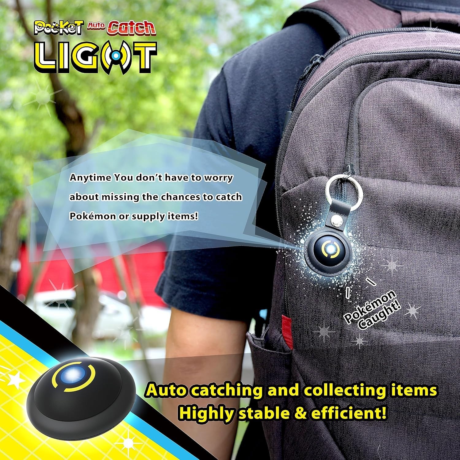 Brook Portable Auto Catch Light – Dual Accounts, Smallest Pocket Monster Pendant