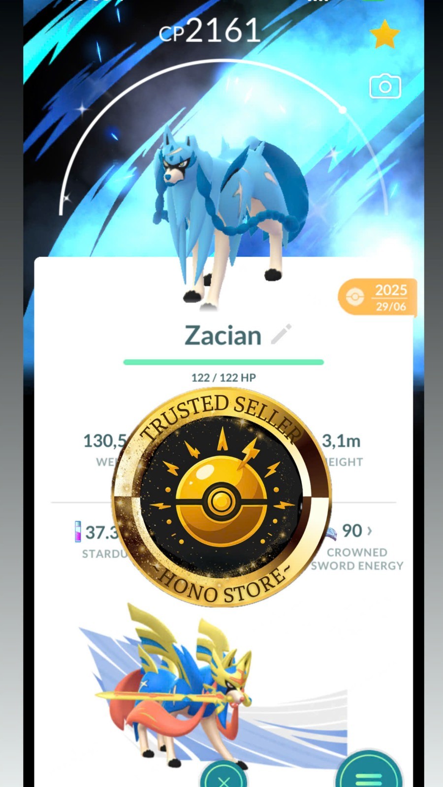 Pokémon G0 – Shiny Zacian with Special BG — Mini PTC