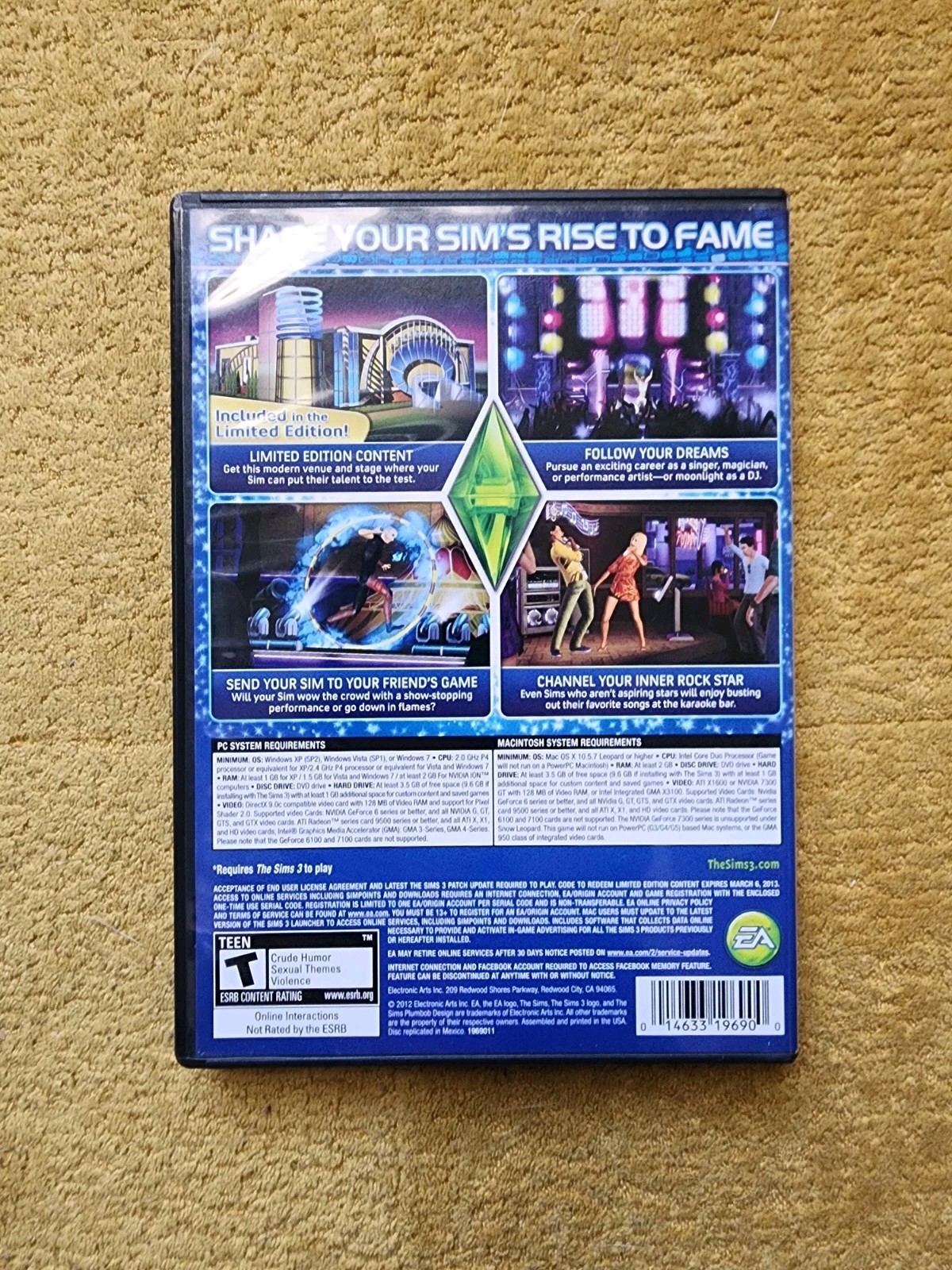 Sims 3: Showtime – Limited Edition (Windows/Mac, 2012) Expansion Pack
