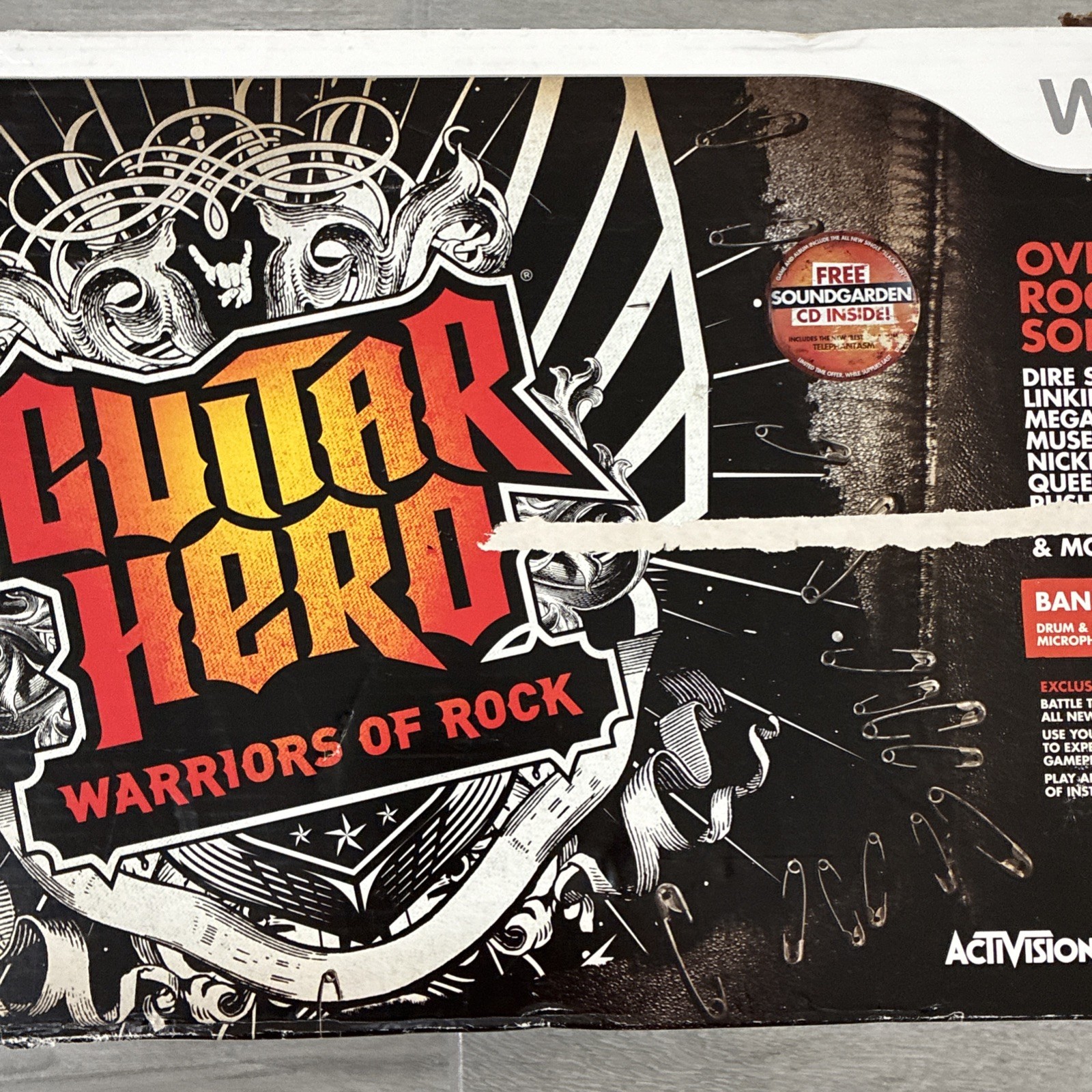 Wii Guitar Hero Warriors of Rock Band Bundle Wii Nintendo CIB (Read Desc)