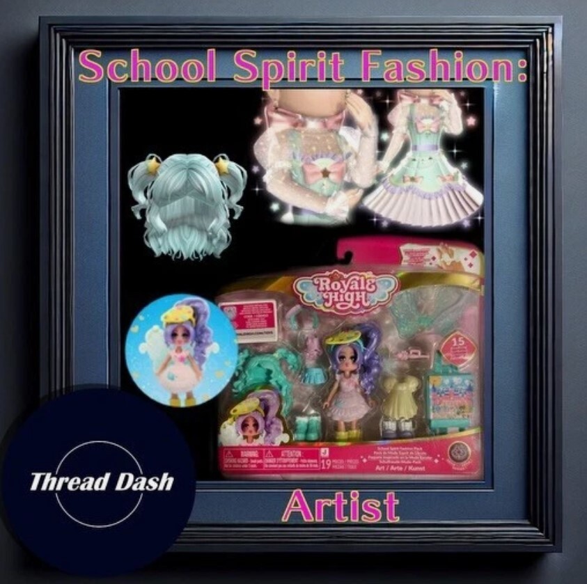 Royale High School Spirit Fashion Pack Art Starry Pigtails CODE ONLY sent in msg