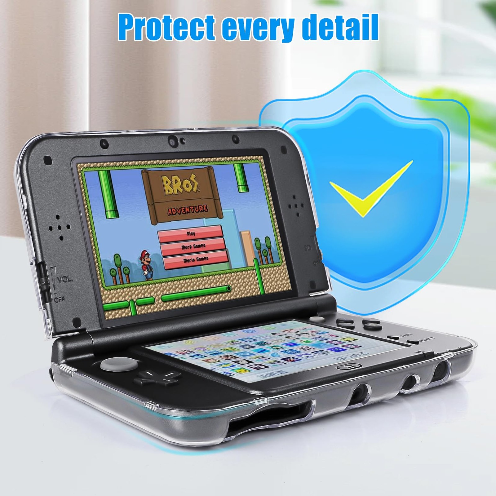 New 3DS XL Case Ultra Clear Crystal Transparent Hard Shell Protective Case C…