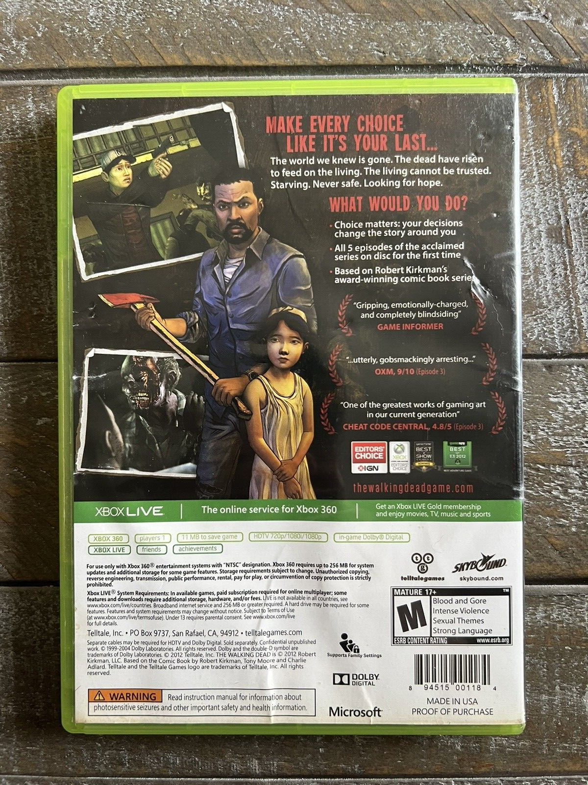 The Walking Dead: A Telltale Games Series Xbox 360 – Good Condition 2012