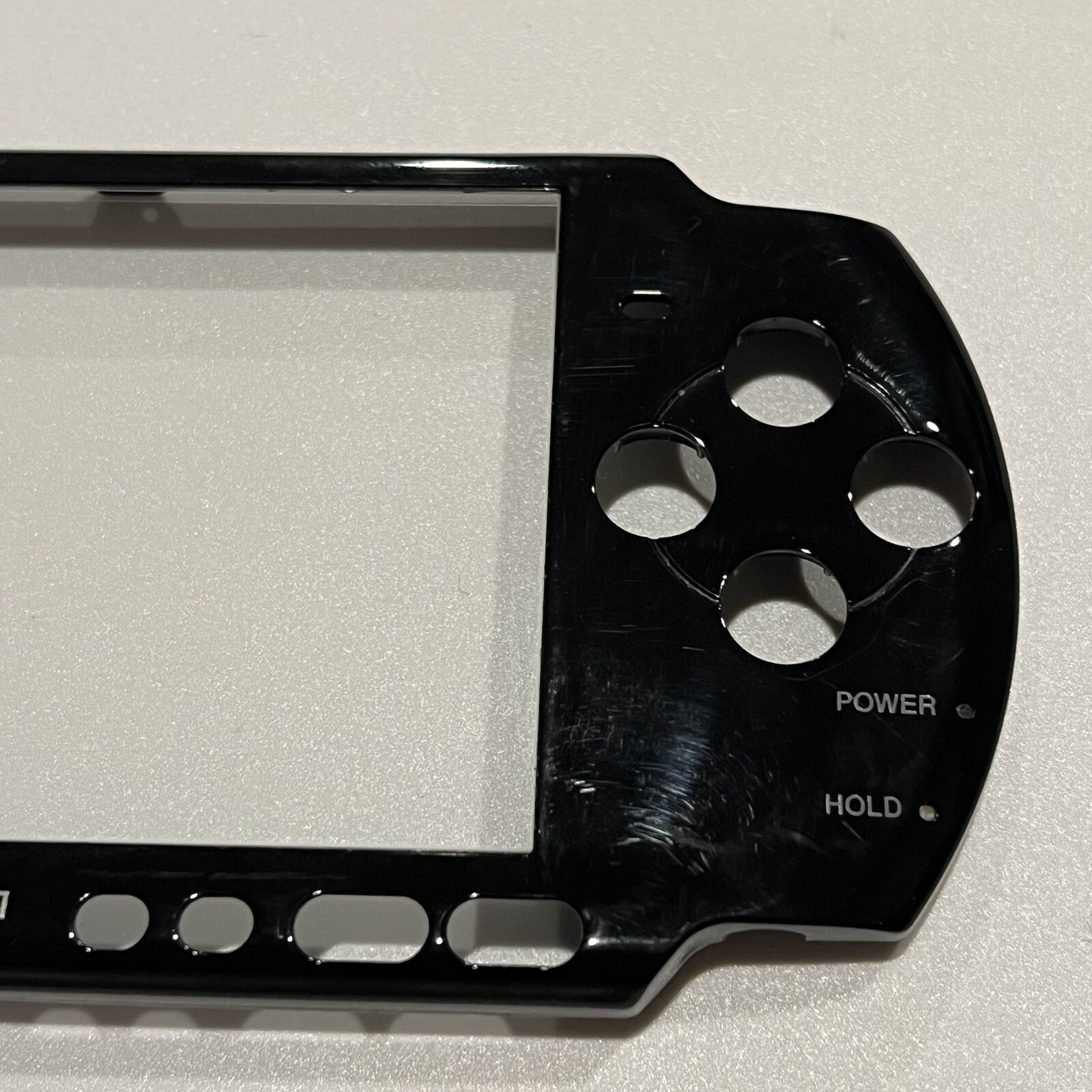 BLACK Sony PSP 3000 Front Faceplate Part Official OEM w/ New Glass Lens
