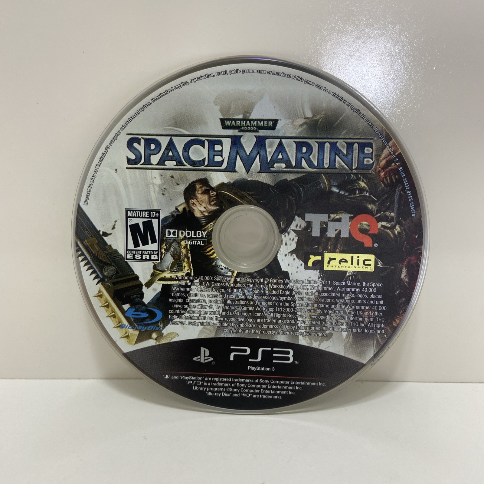 Warhammer 40,000 Space Marine PS3 Sony PlayStation Disc Only Tested Working NTSC