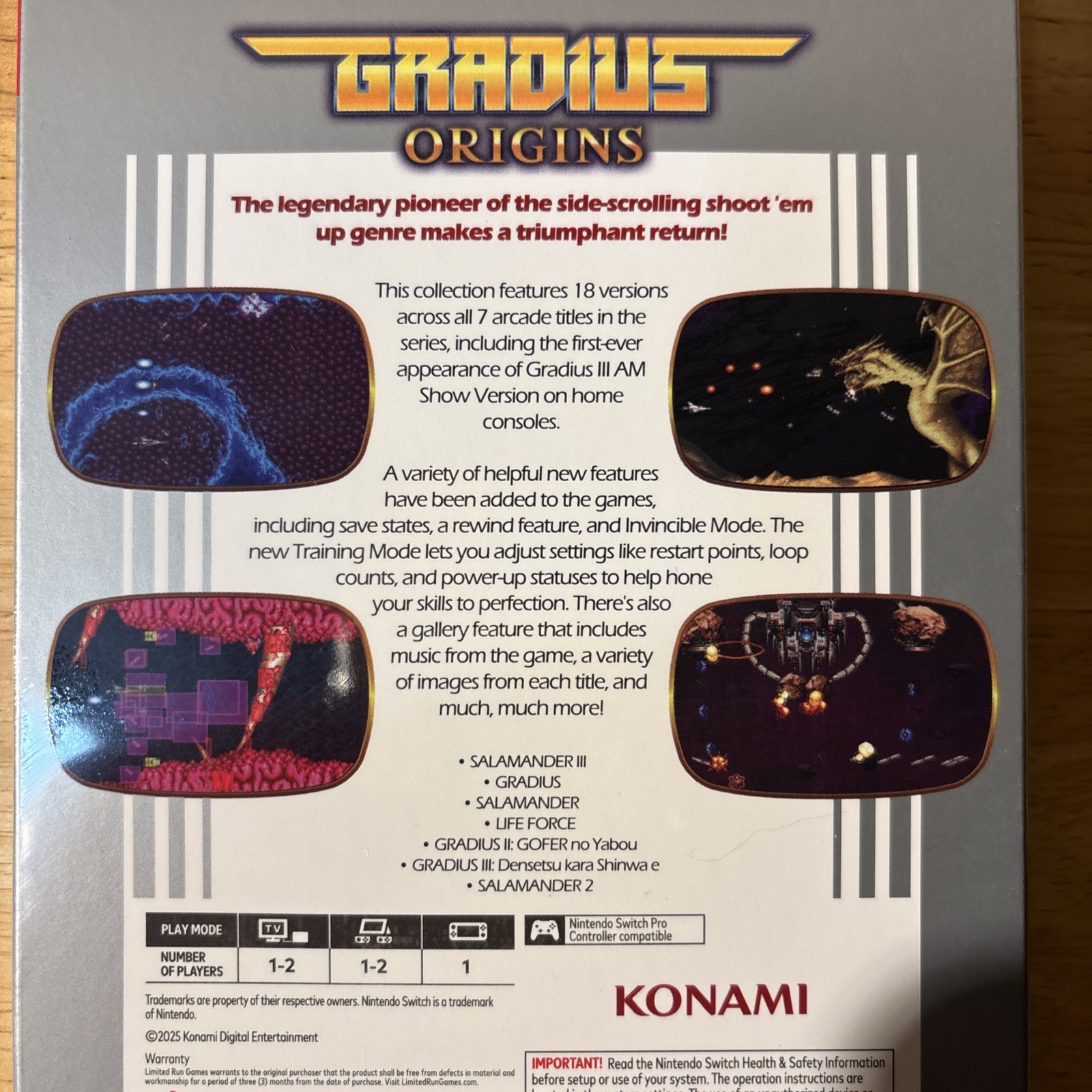 IN HAND! GRADIUS ORIGINS CLASSIC COLLECTORS DELUXE EDITION LIMITED RUN GAMES NEW