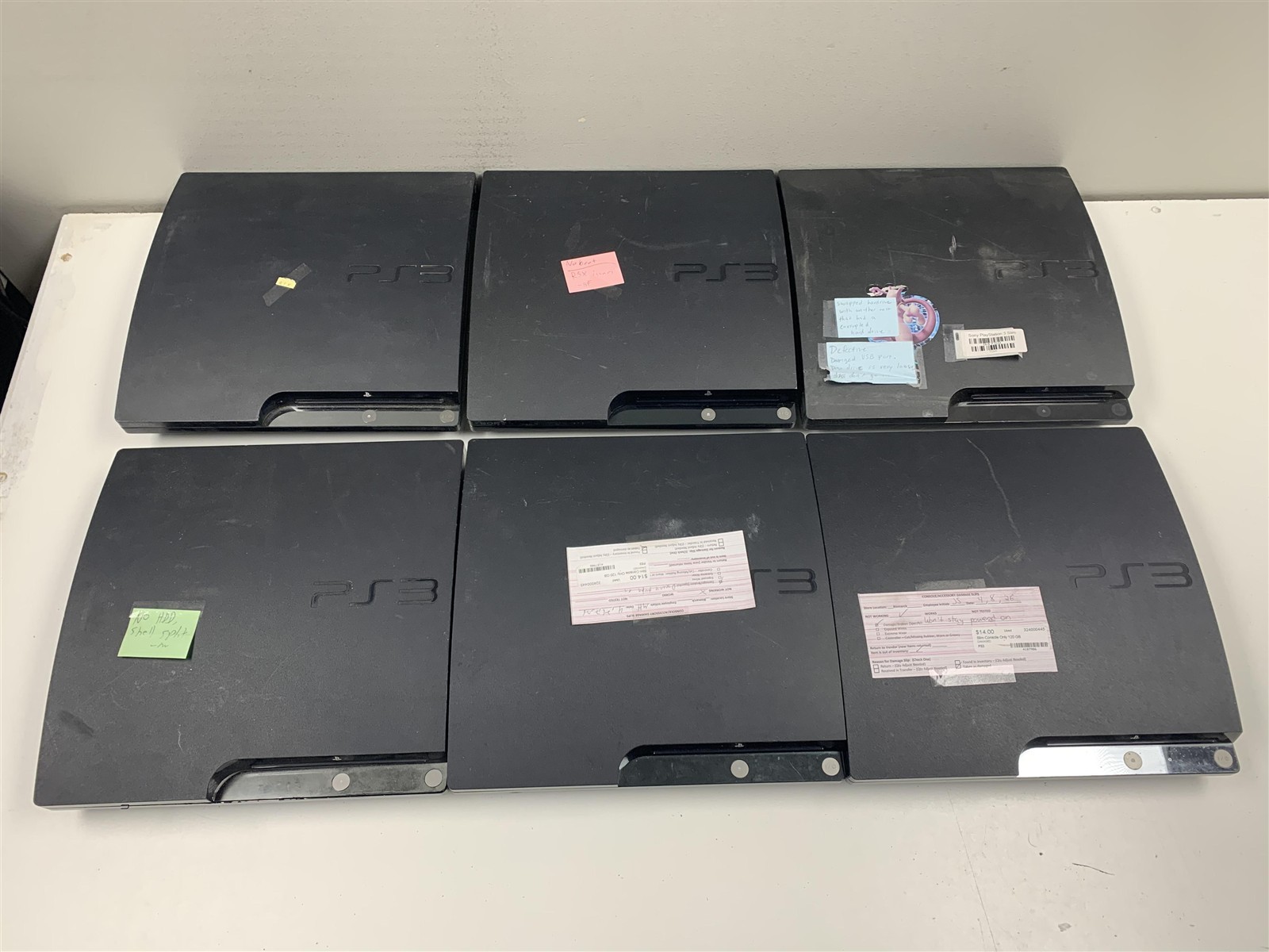 Bulk Lot 6 Sony PS3 Slim Consoles Broken For Parts or Repair Wholesale