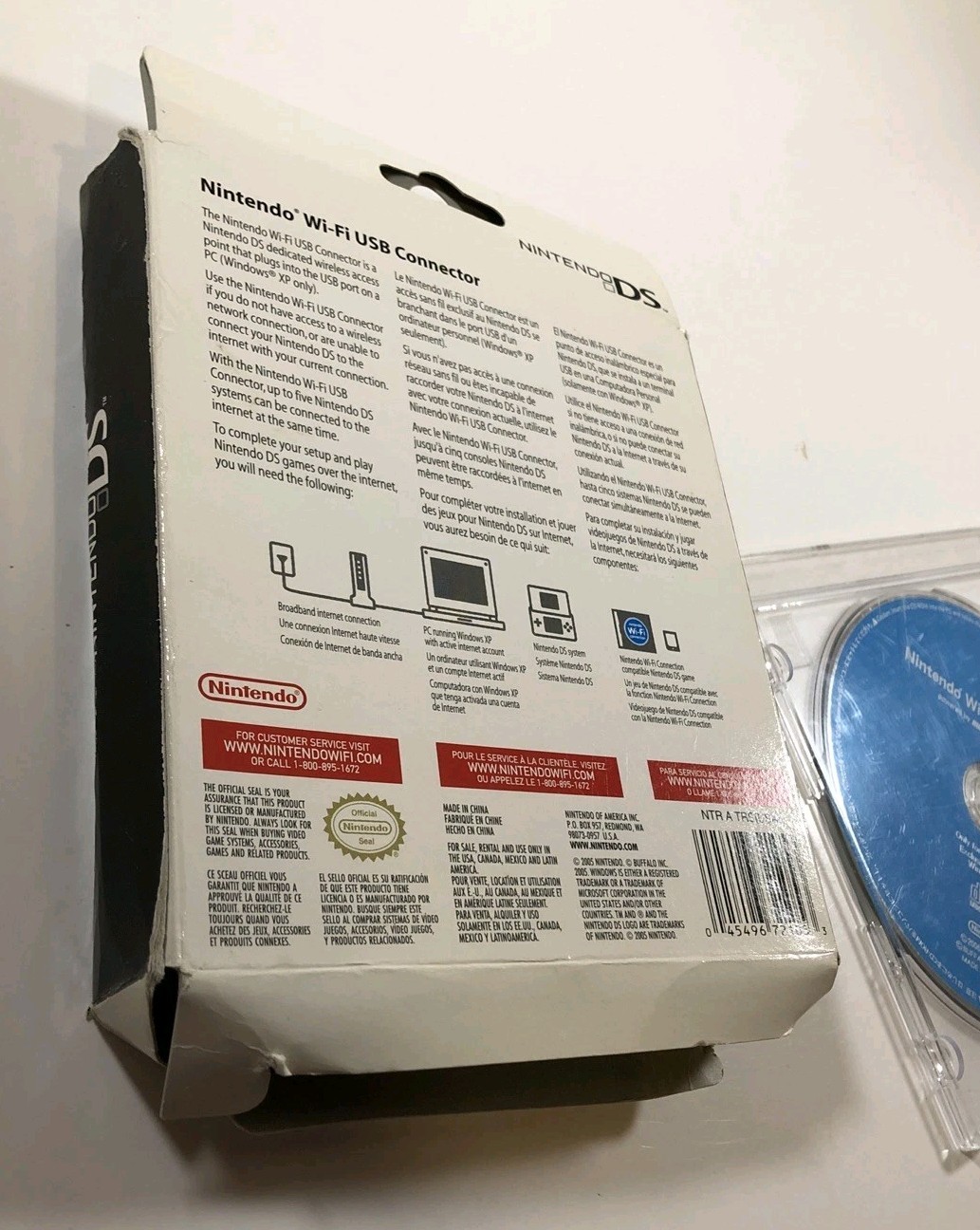 Nintendo Wi-Fi USB CD and Box ONLY! NO Connector/Dongle or Adapter Please READ!