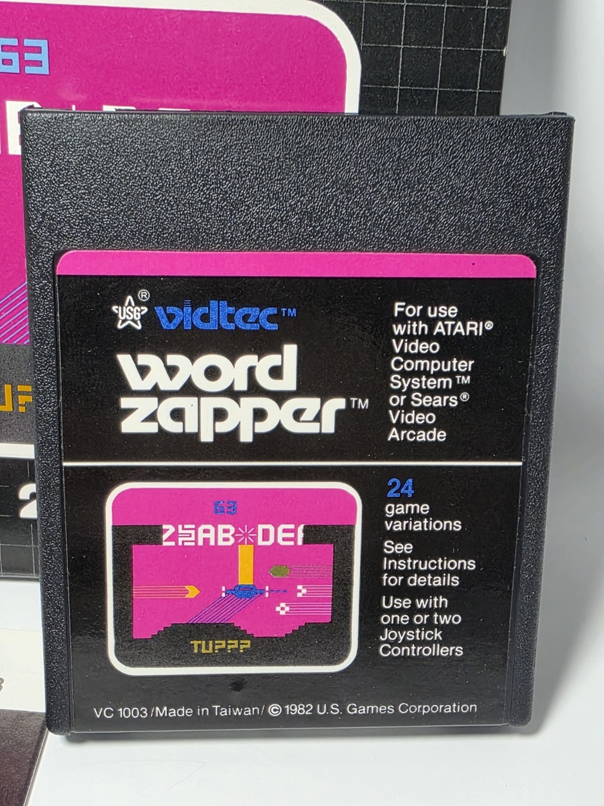 Vtg 1982 Atari VCS VC1003 Word Zapper Complete CIB MINTY!