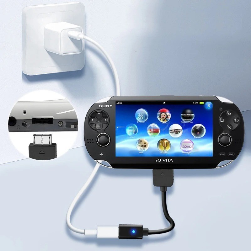 USB C Charging Cable for PS Vita 1000 Console Type C Power Charger Cord LED