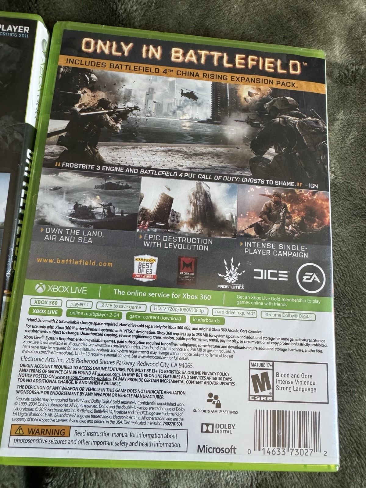 Battlefield 3 & Battlefield 4 Xbox 360 Lot Tested BF4 CIB BF3 Case & Discs
