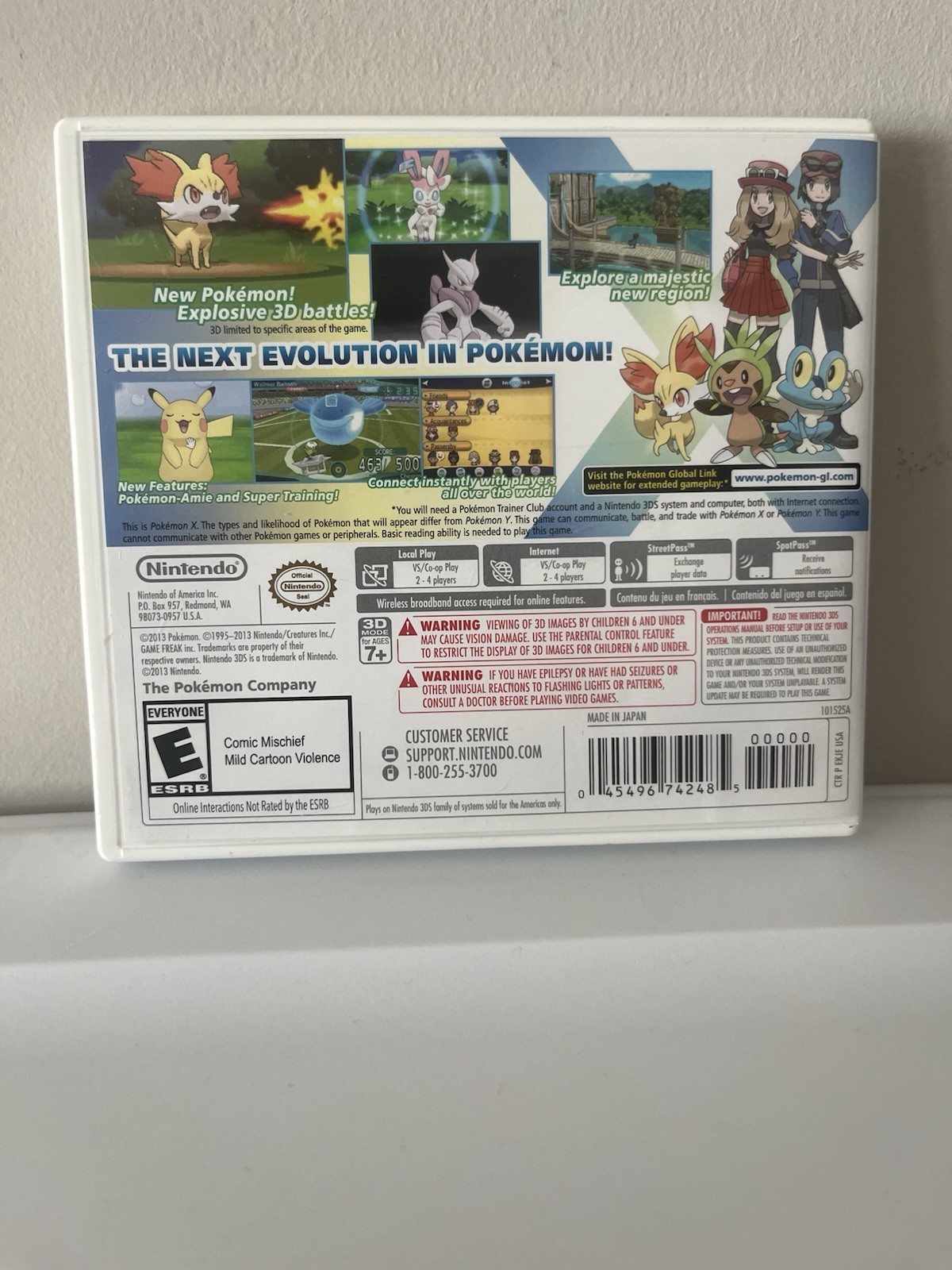 Pokémon X Case with Manual & Insert Nintendo 3DS Authentic No Game