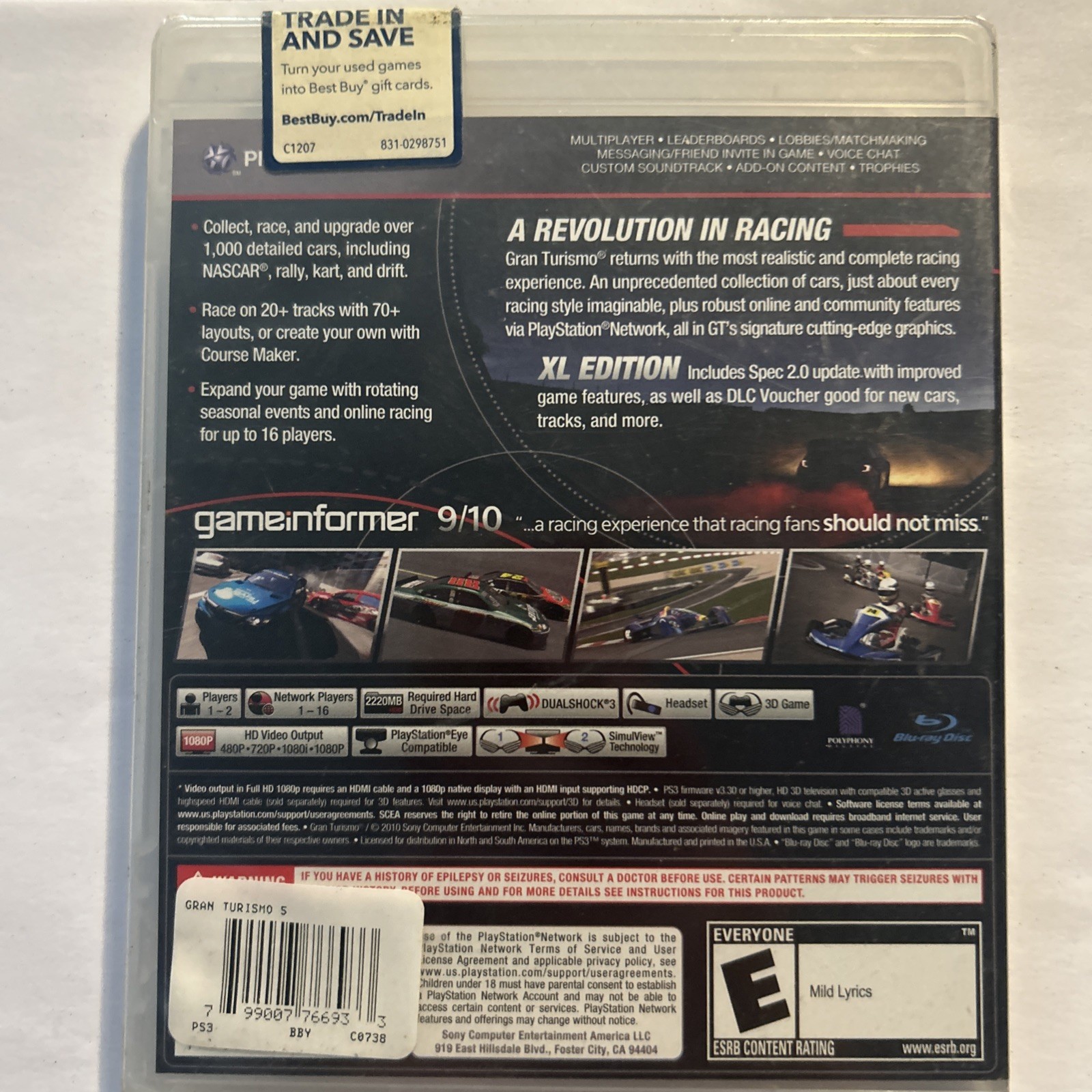 Gran Turismo 5 — XL Edition (Sony PlayStation 3, 2012) BRAND NEW PS3