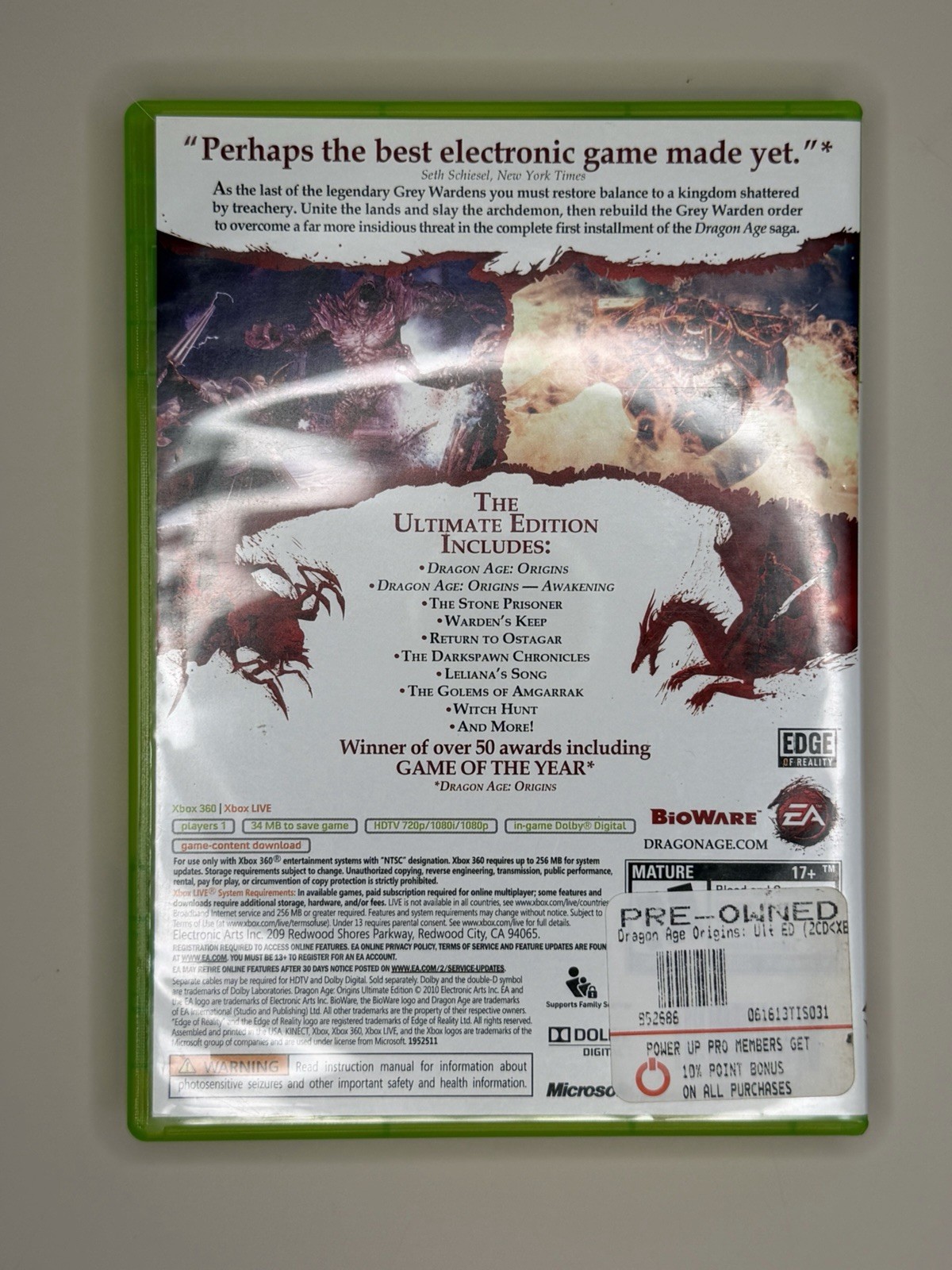 Dragon Age Origins Ultimate Edition And Dragon Age II Xbox 360 – CIB: Combo Pack