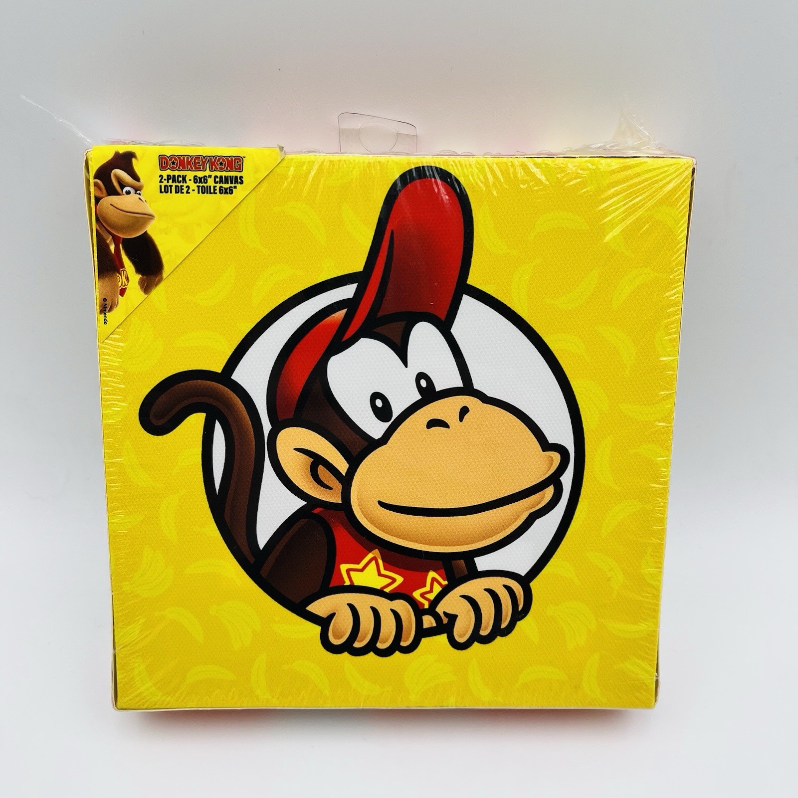 Donkey Kong & Diddy Kong 2-Piece 6″ x 6″ Canvas Wall Art Factory Sealed Nintendo