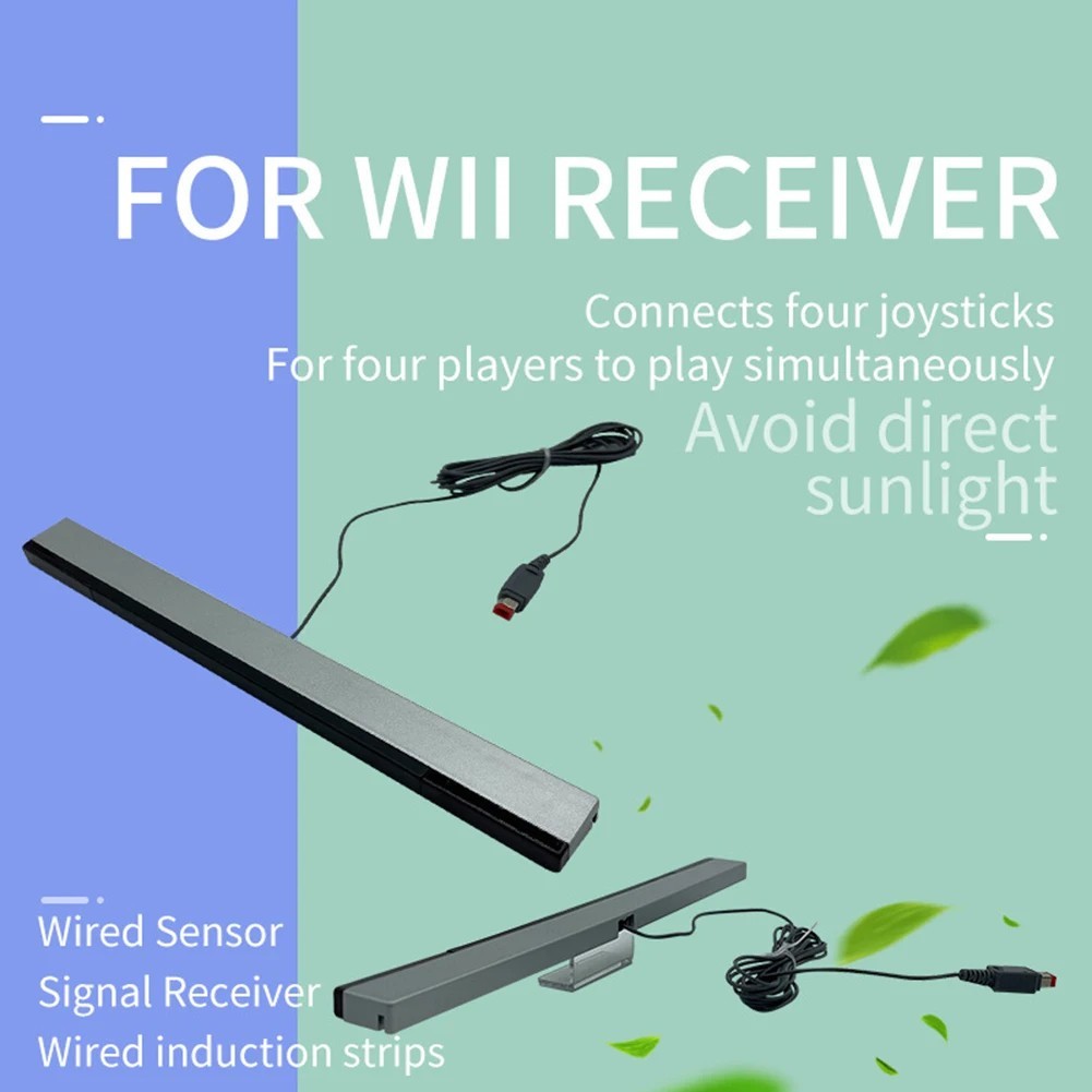 SENSOR BAR FOR NINTENDO WII & WII U WITH STAND WIRED INFRARED RECEIVER – NEW