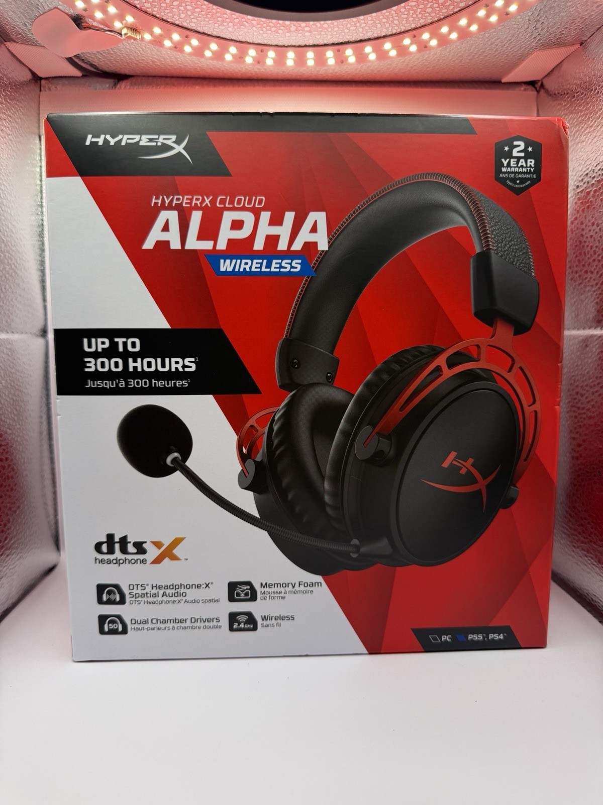 HyperX Cloud Alpha Wireless Gaming Headset PC PS5 PS4 Black Red 4P5D4AA